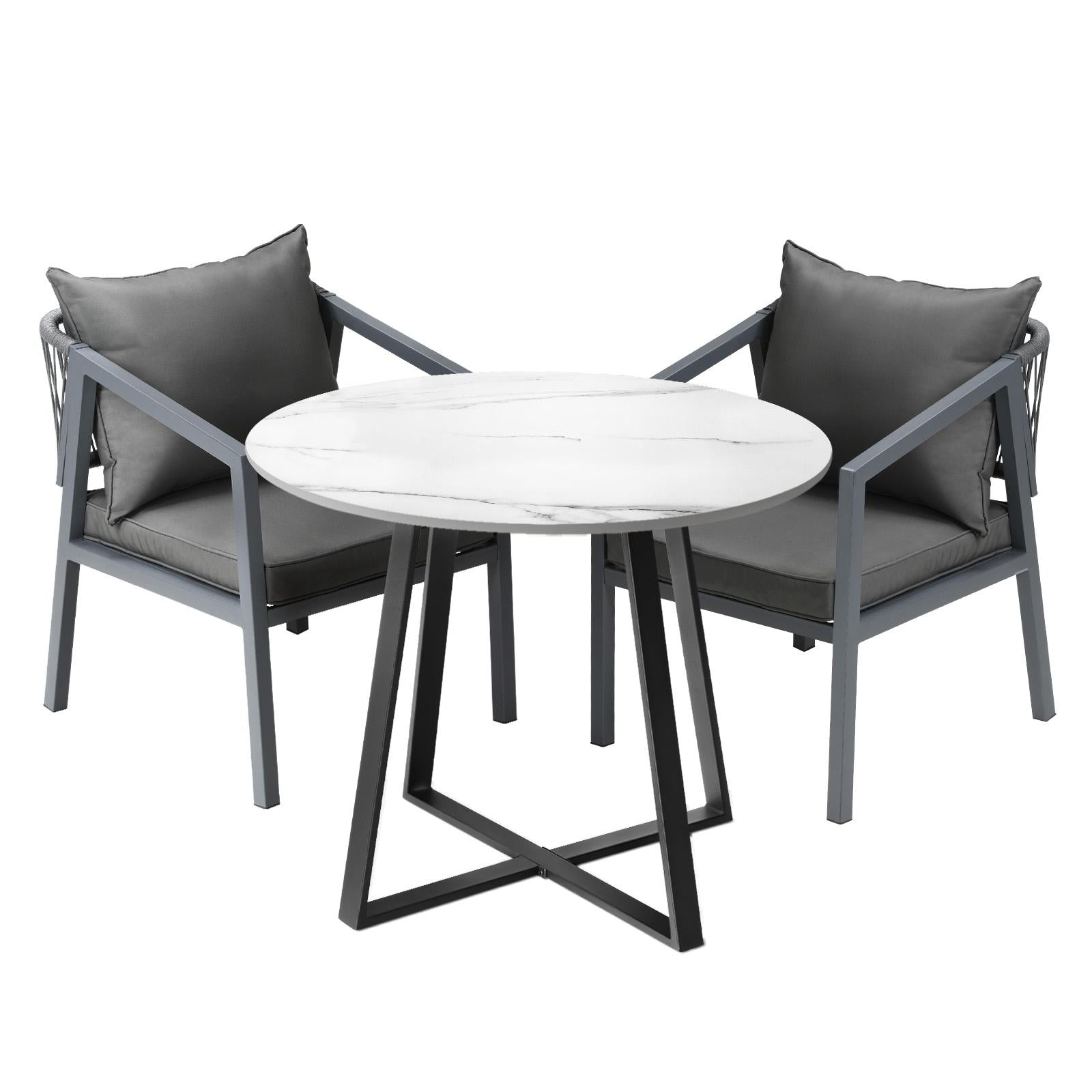 Livsip 3PCS Outdoor Dining Setting Table Lounge Chair Patio Furniture Bistro Set - Sunyee