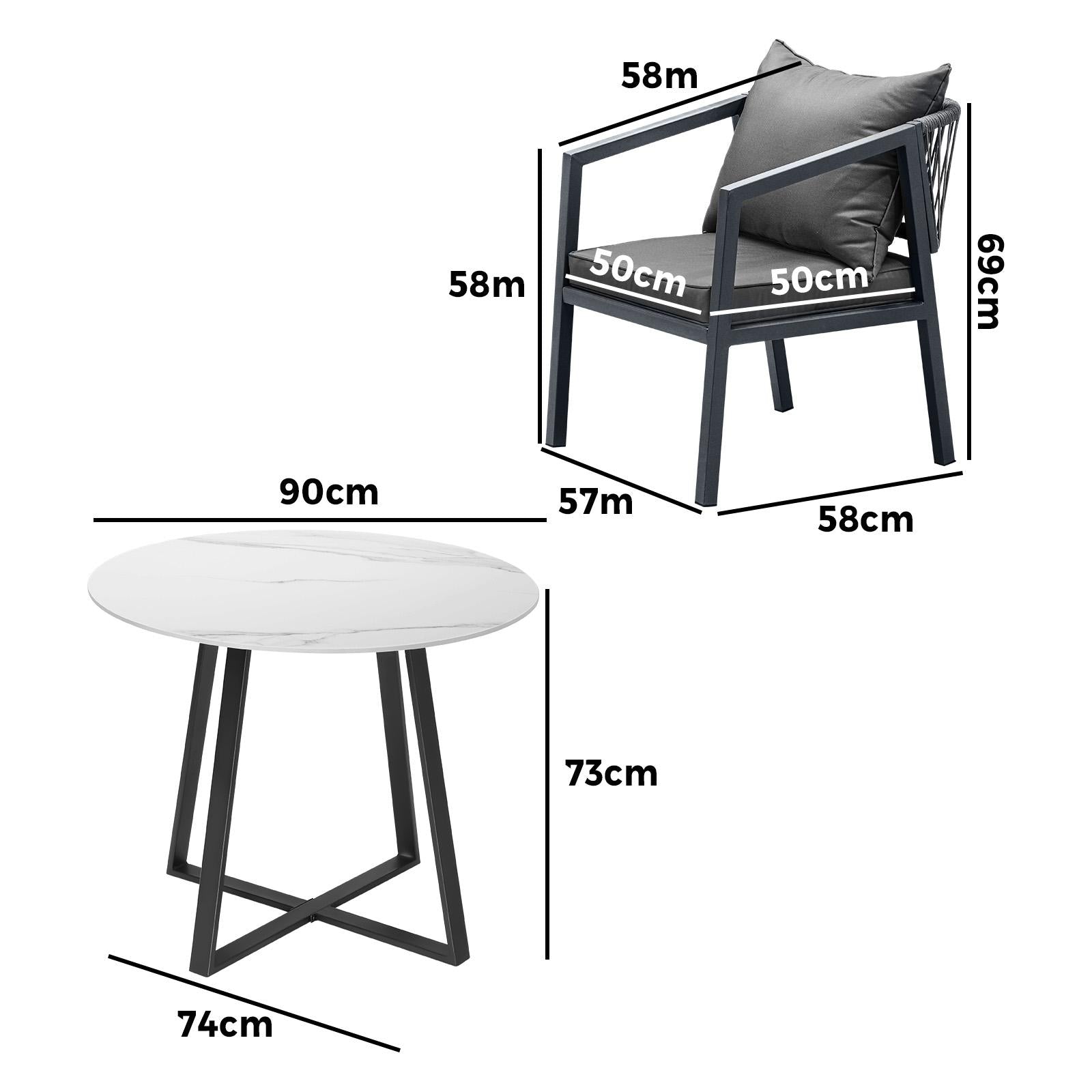 Livsip 5PCS Outdoor Dining Setting Table Lounge Chair Patio Furniture Bistro Set - Sunyee