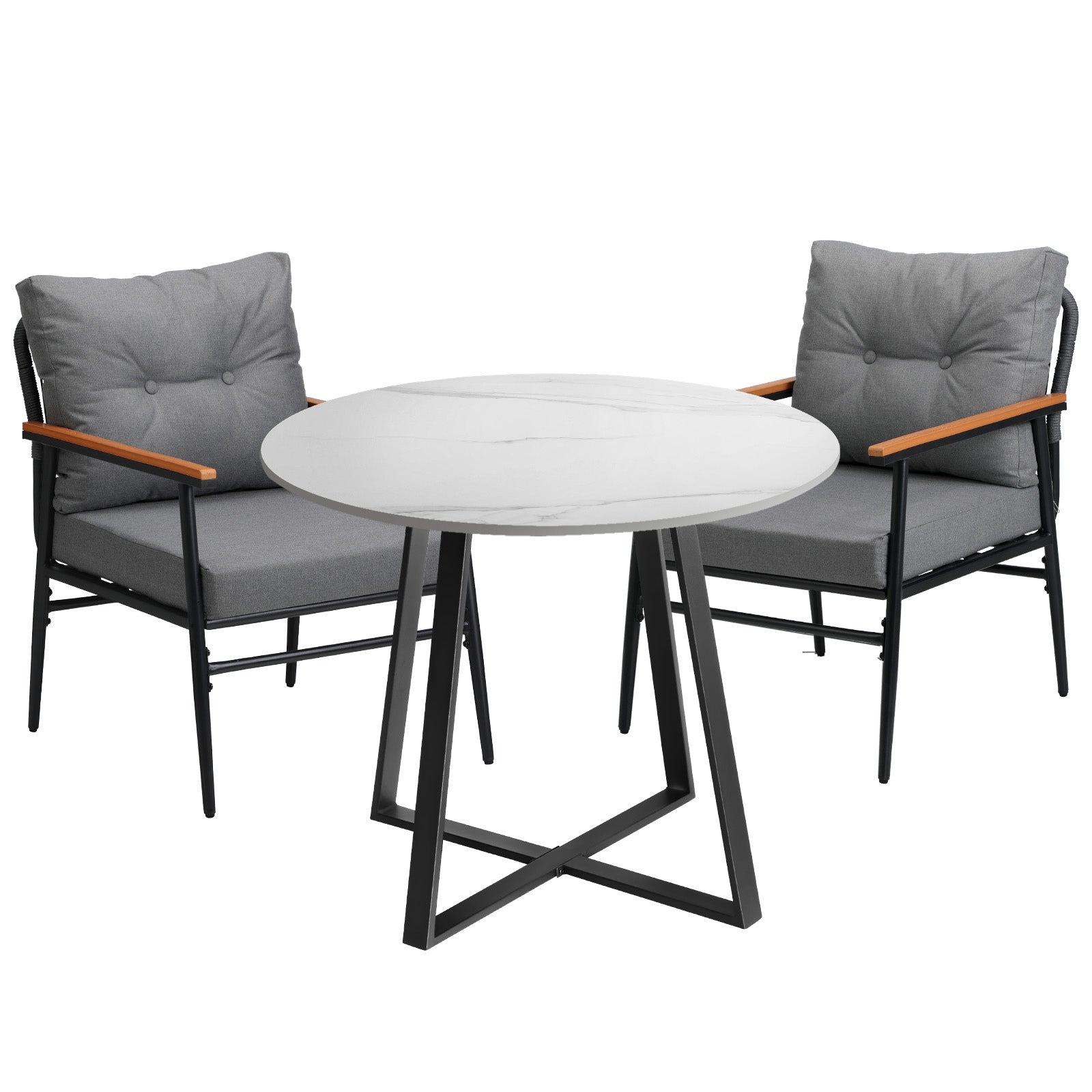 Livsip Outdoor Dining Set Patio Furniture 3PCS Garden Lounge Setting - Sunyee