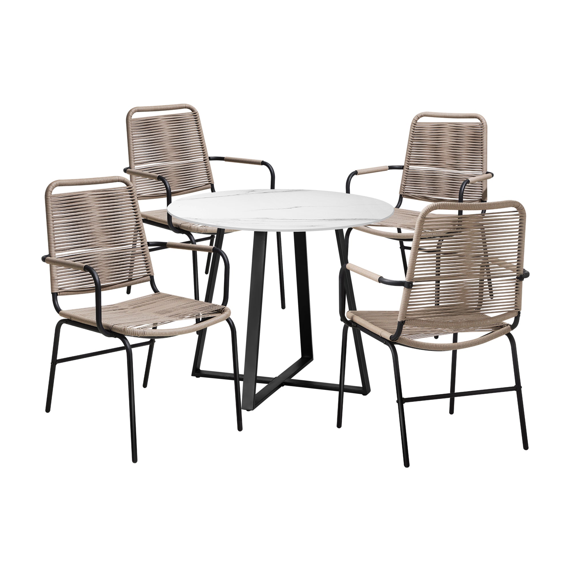 Livsip 5-pc Outdoor Dining Set Garden Patio Furniture Setting - Sunyee