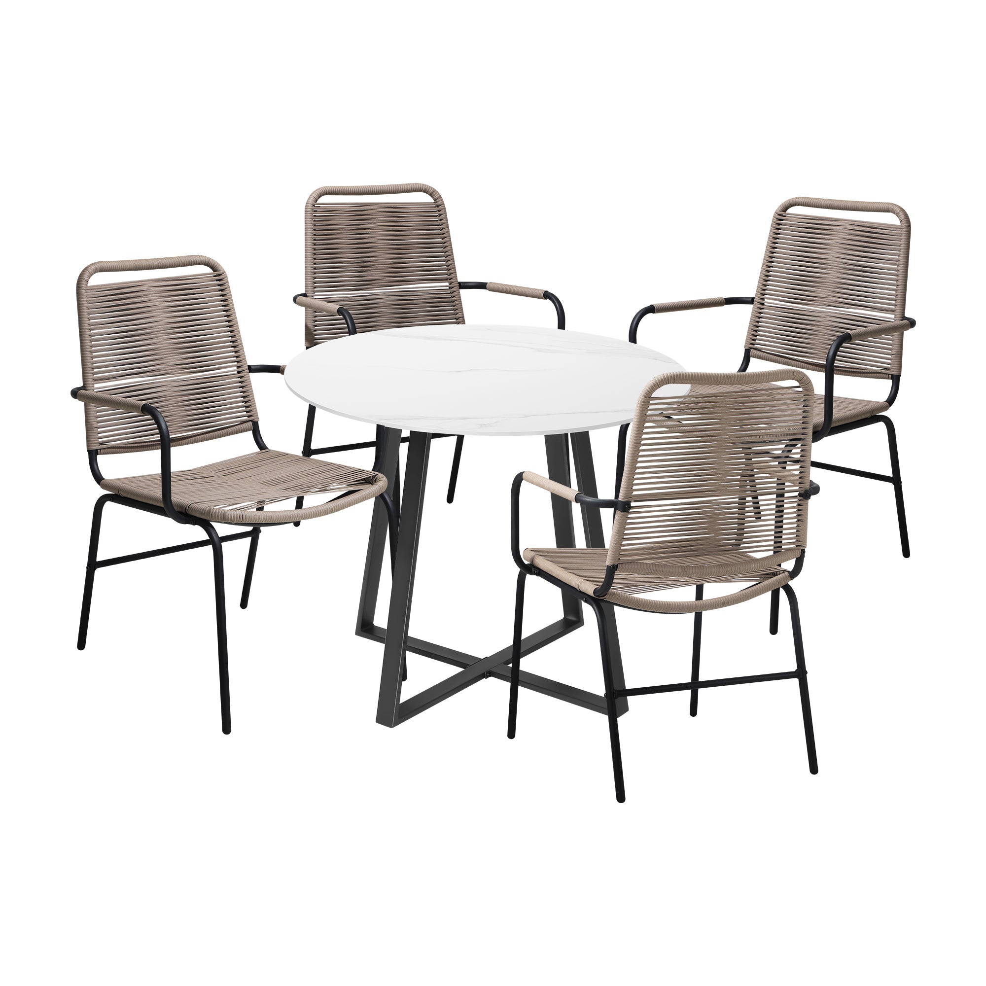 Livsip 5-pc Outdoor Dining Set Garden Patio Furniture Setting - Sunyee