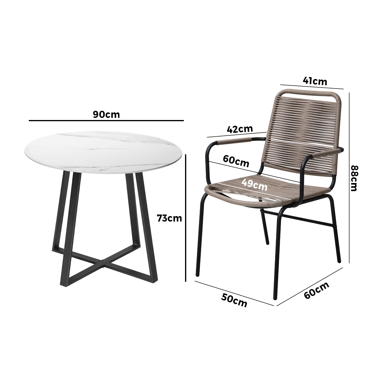 Livsip 5-pc Outdoor Dining Set Garden Patio Furniture Setting - Sunyee