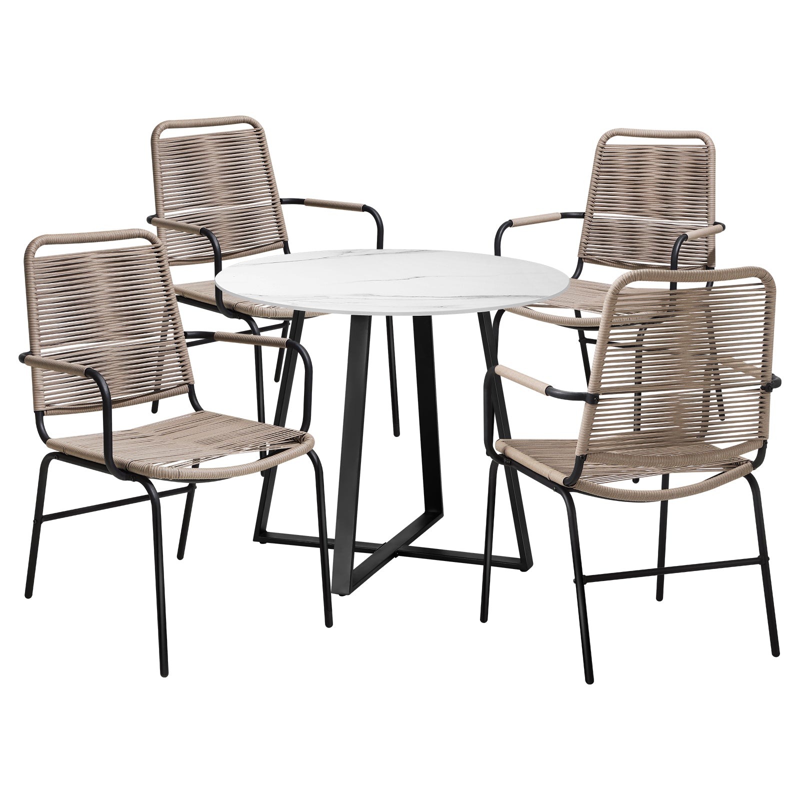 Livsip 5-pc Outdoor Dining Set Garden Patio Furniture Setting - Sunyee