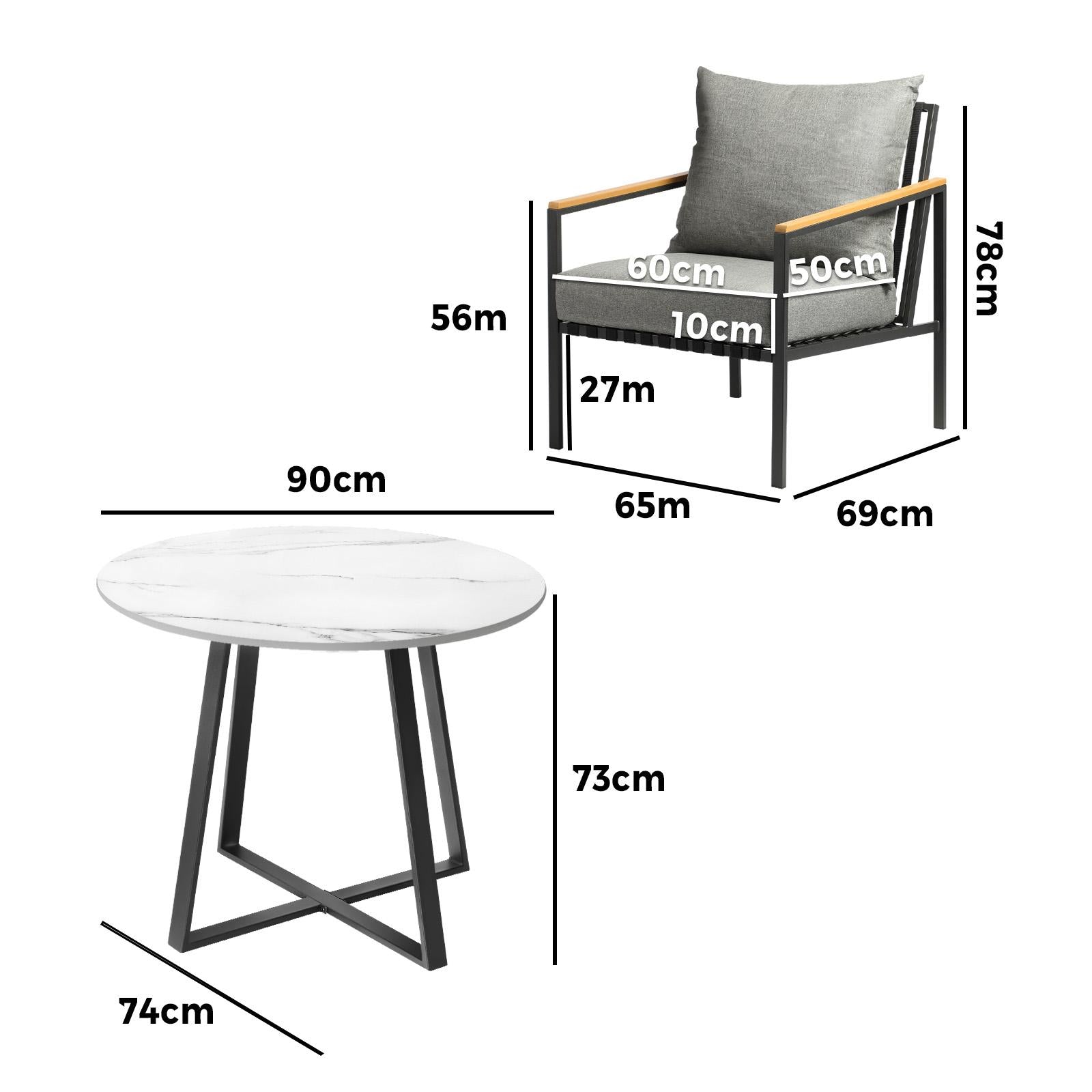 Livsip 5PCS Outdoor Dining Setting Table Sofa Chairs Patio Furniture Bistro Set - Sunyee