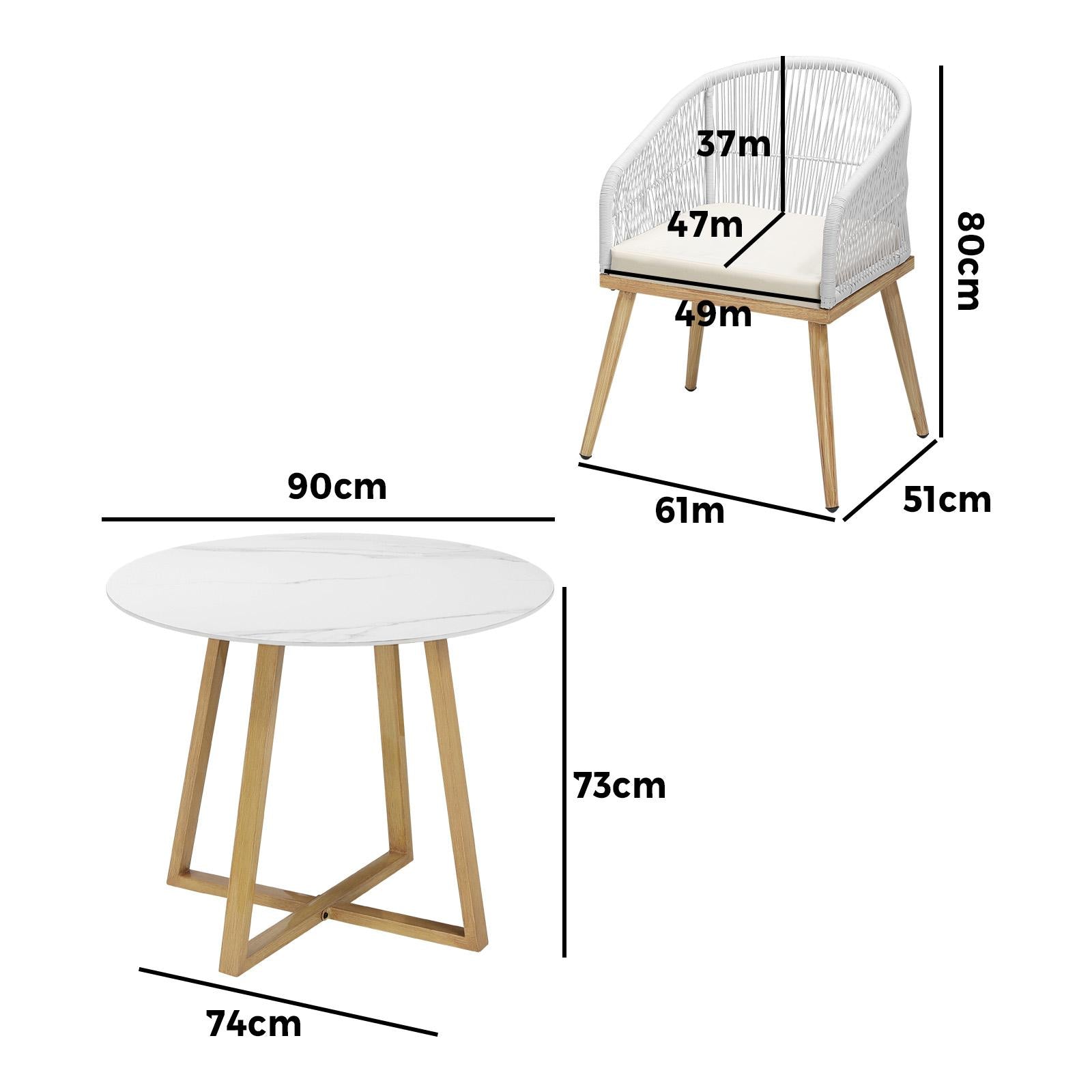 Livsip 5 Piece Outdoor Dining Setting Table Lounge Chairs Patio Furniture Set - Sunyee