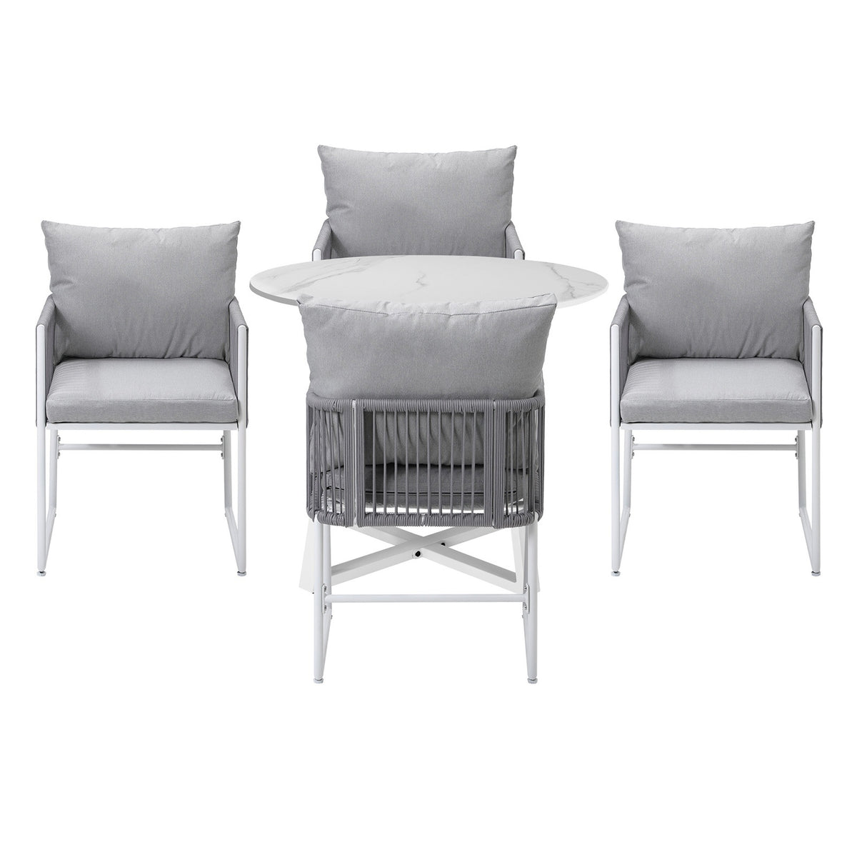 Livsip 5PCS Outdoor Dining Setting Lounge Chair Table Bistro Furniture - Sunyee