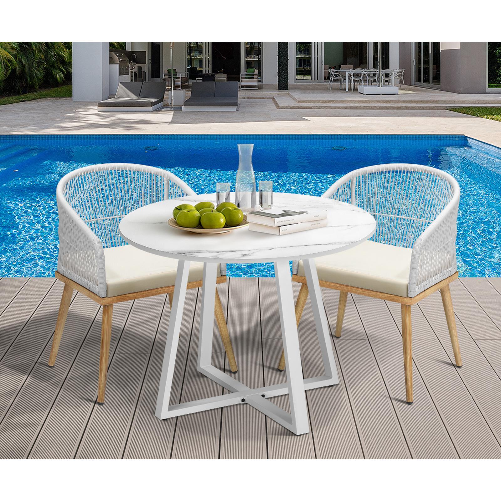Livsip 3PCS Outdoor Dining Setting Table and Chairs Patio Furniture Bistro Set - Sunyee