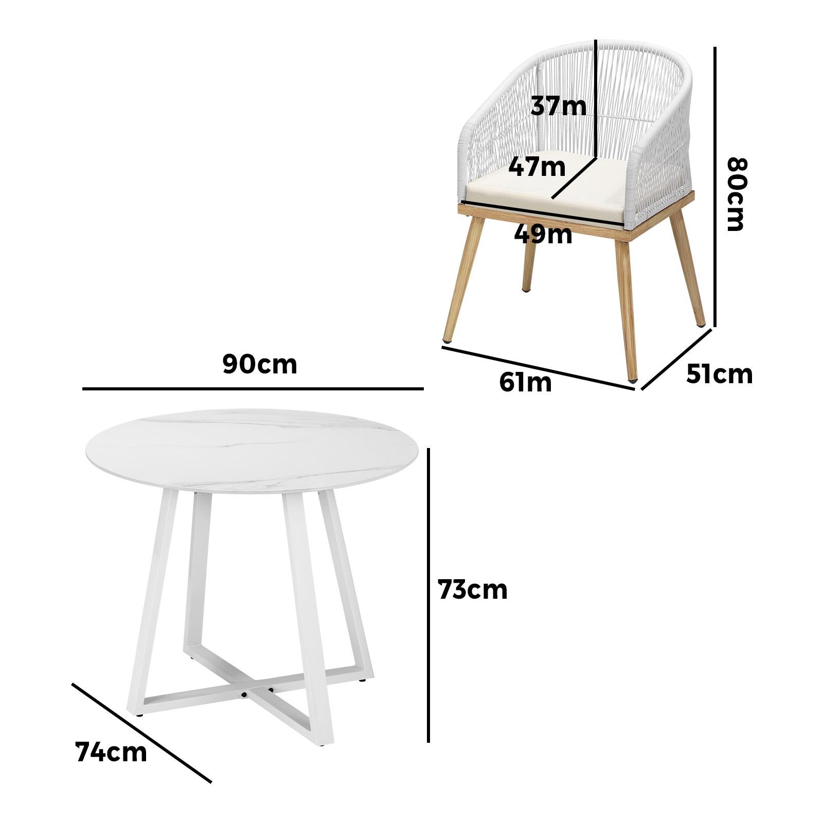 Livsip 5PCS Outdoor Dining Setting Table and Chairs Patio Furniture Bistro Set - Sunyee
