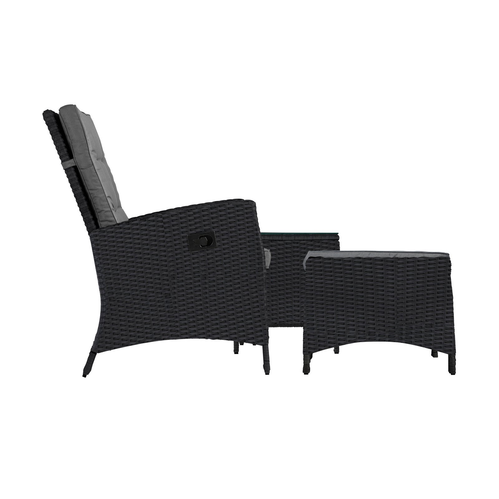 Livsip Outdoor Recliner Chair & Table Set Wicker lounge Patio Furniture Setting - Sunyee