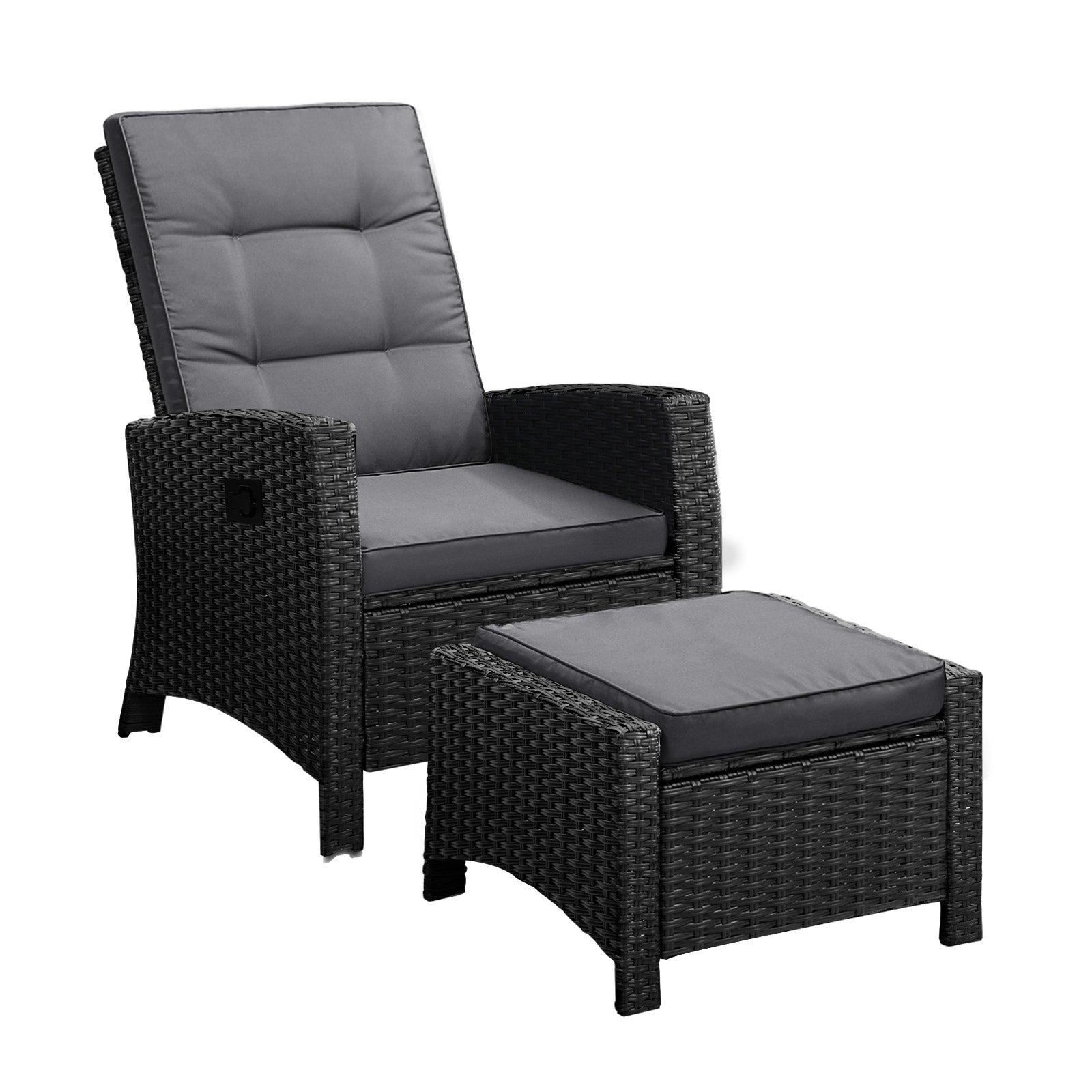 Livsip Outdoor Recliner Chairs Sun Lounge Wicker Sofa Patio Furniture Garden - Sunyee