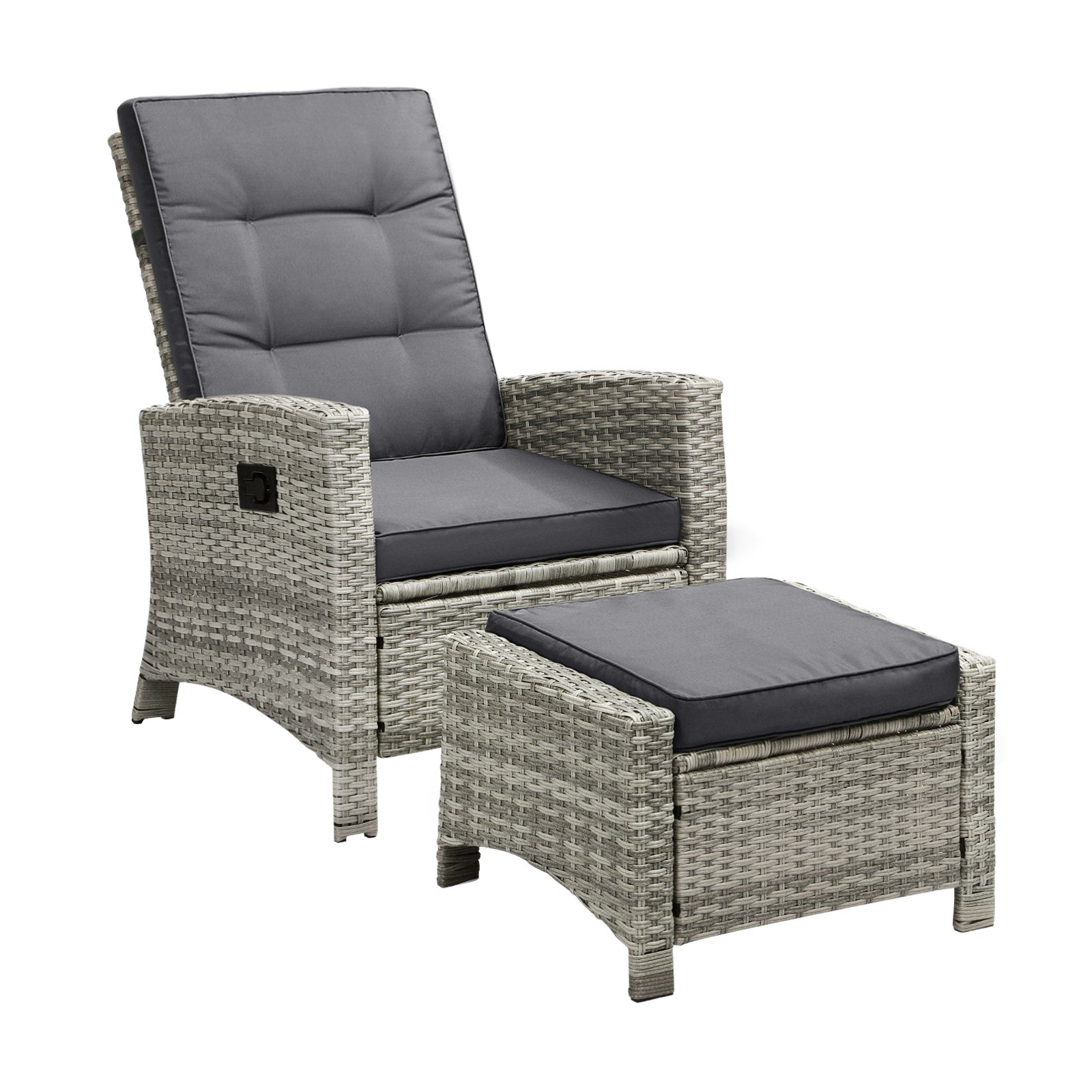 Livsip Outdoor Recliner Chairs Sun Lounger Wicker Sofa Patio Furniture Setting - Sunyee