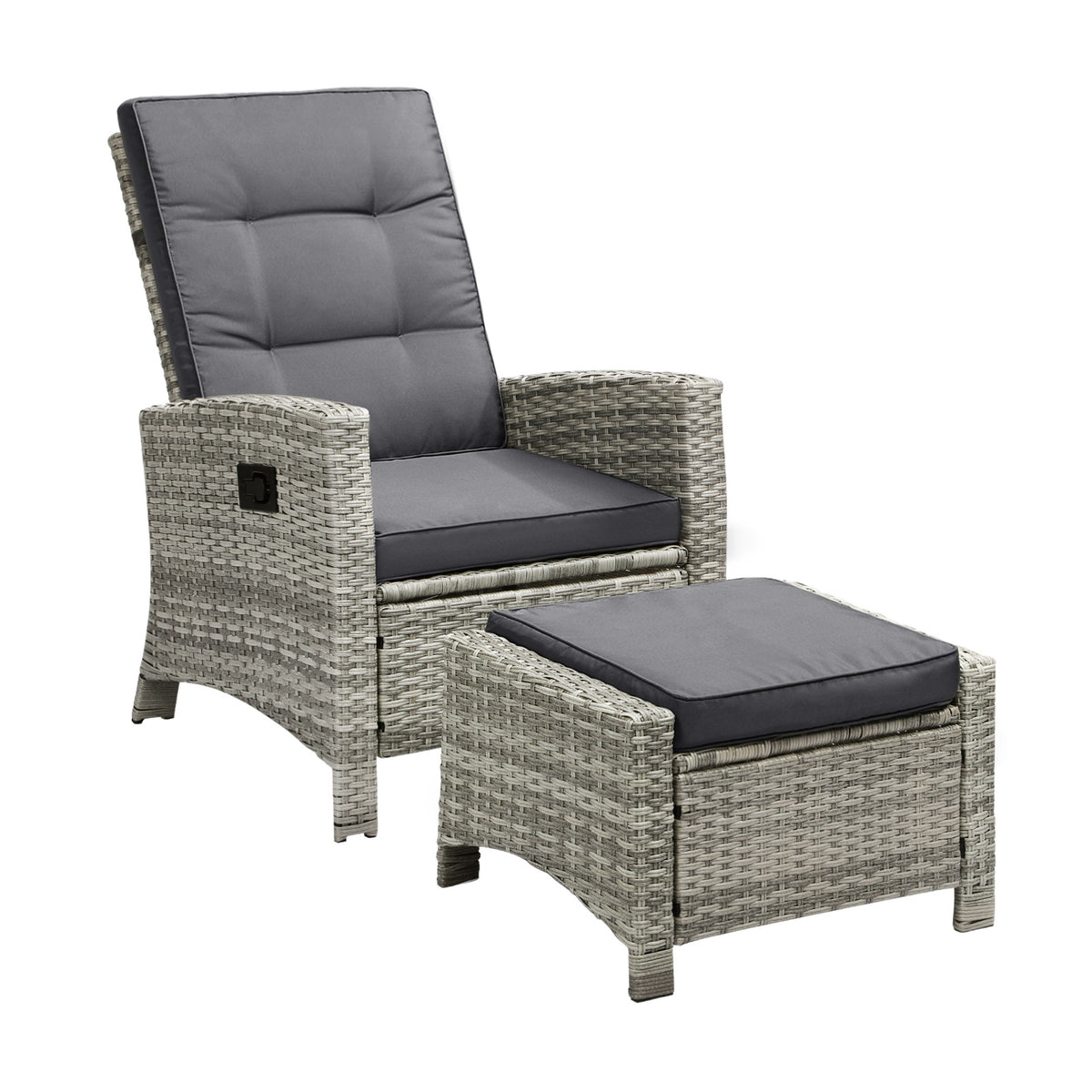 Livsip Recliner Chairs Outdoor Sun Lounge Wicker Sofa Patio Furniture Setting - Sunyee