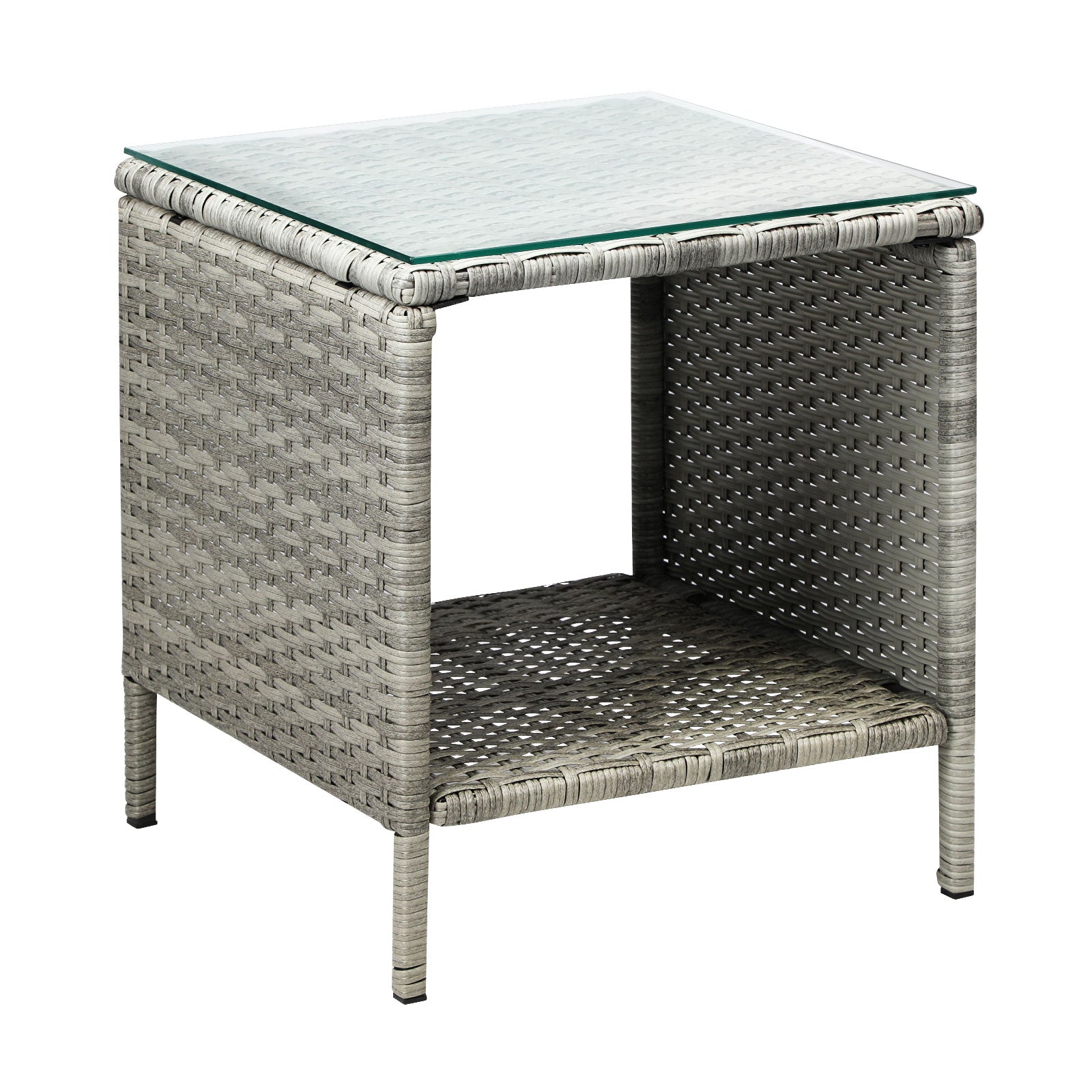 Livsip Rattan Side Table Outdoor Furniture Coffee Patio Desk Indoor Garden Decor - Sunyee