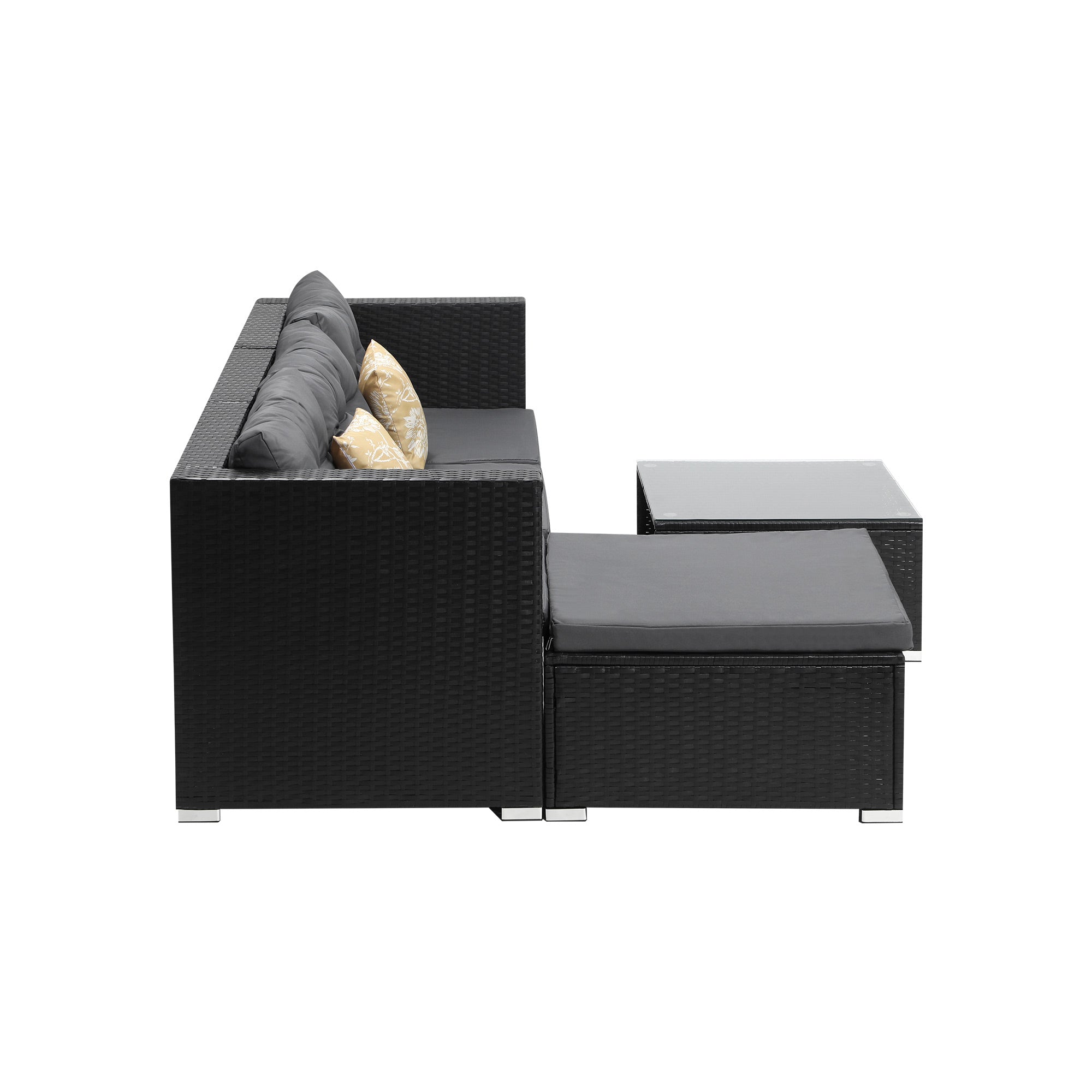 Livsip Outdoor Sofa Set 4 Seater Corner Modular Lounge Setting Patio Furniture - Sunyee