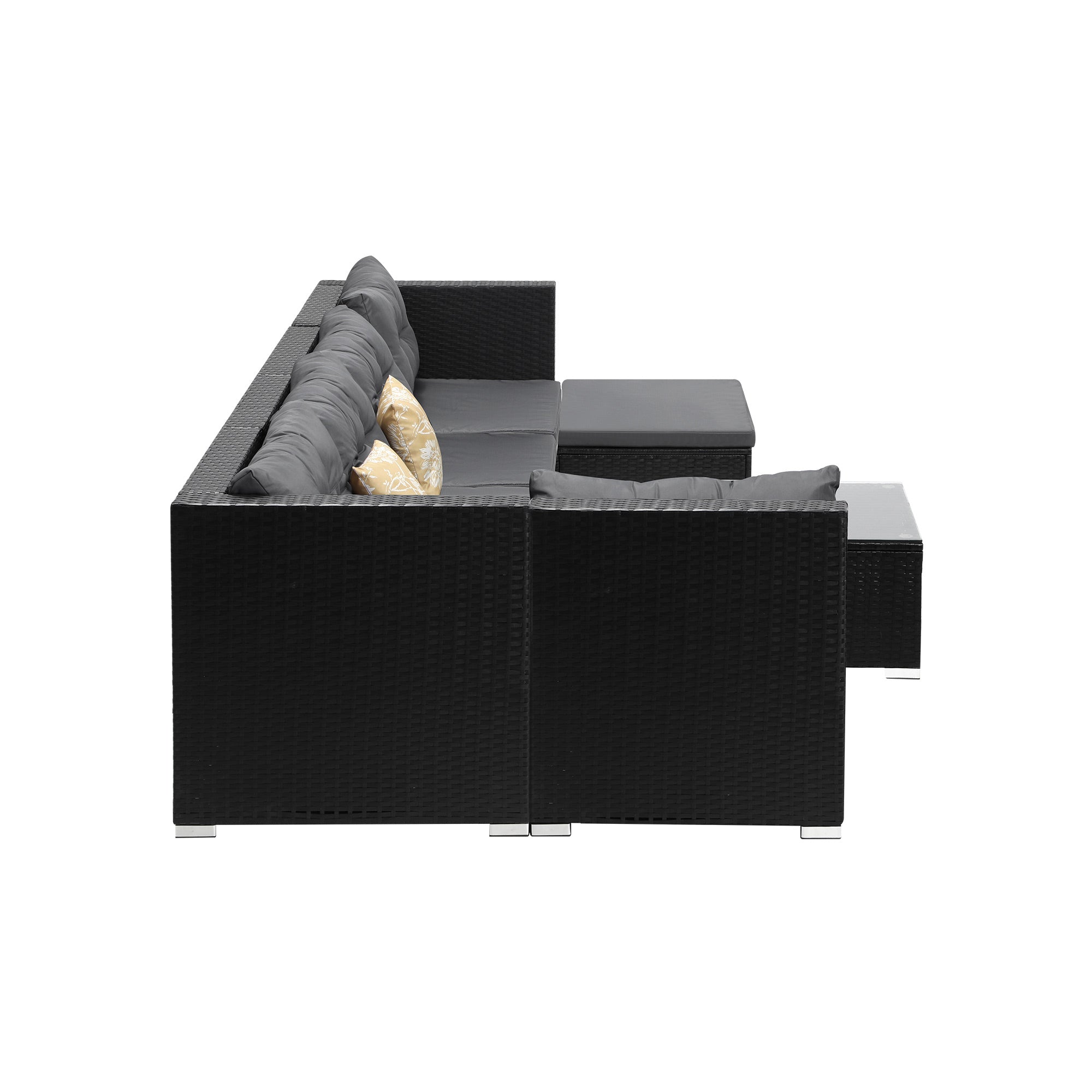 Livsip Outdoor Lounge Setting 7pc Wicker Sofa Set Furniture Rattan Patio Garden - Sunyee