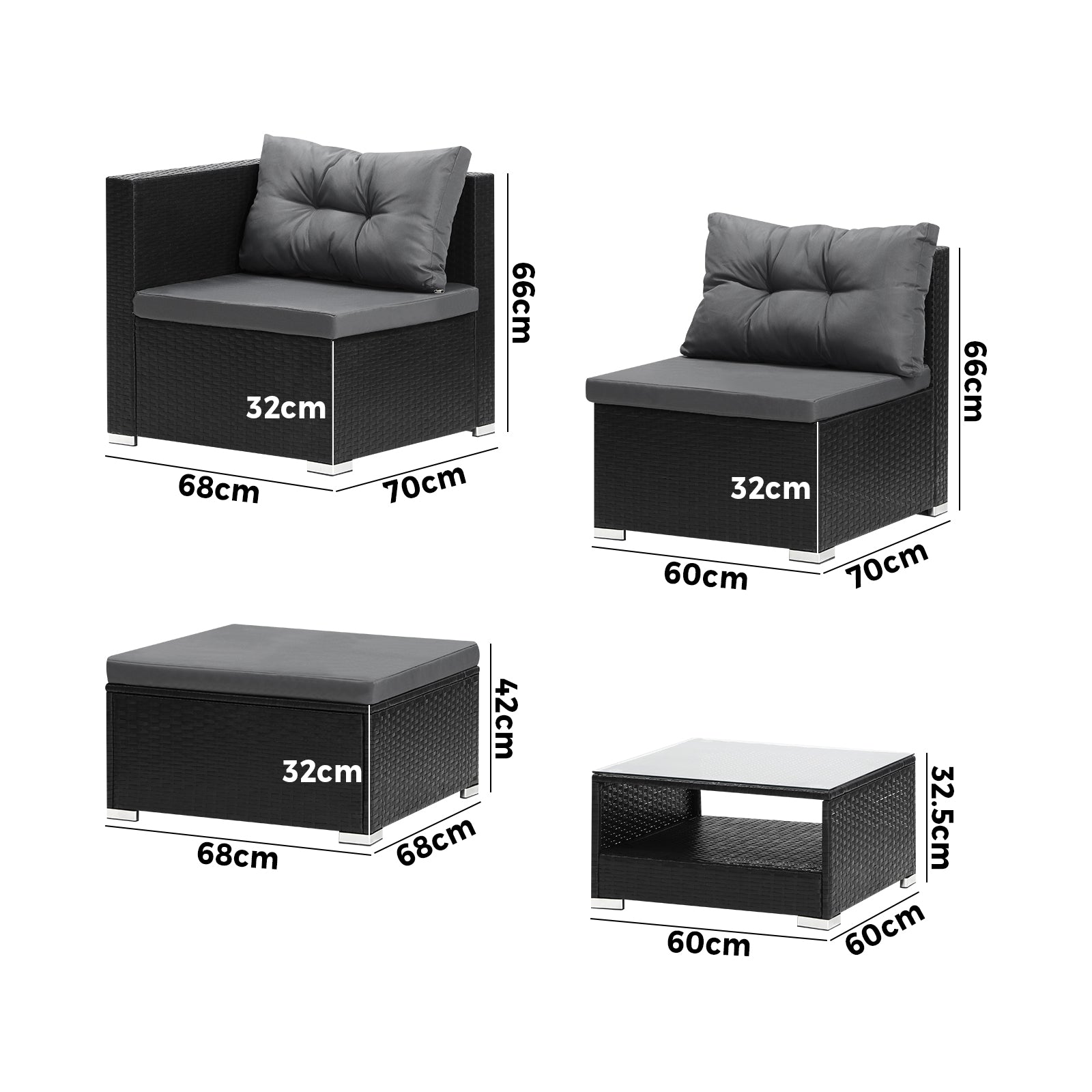 Livsip Outdoor Lounge Setting 7pc Wicker Sofa Set Furniture Rattan Patio Garden - Sunyee