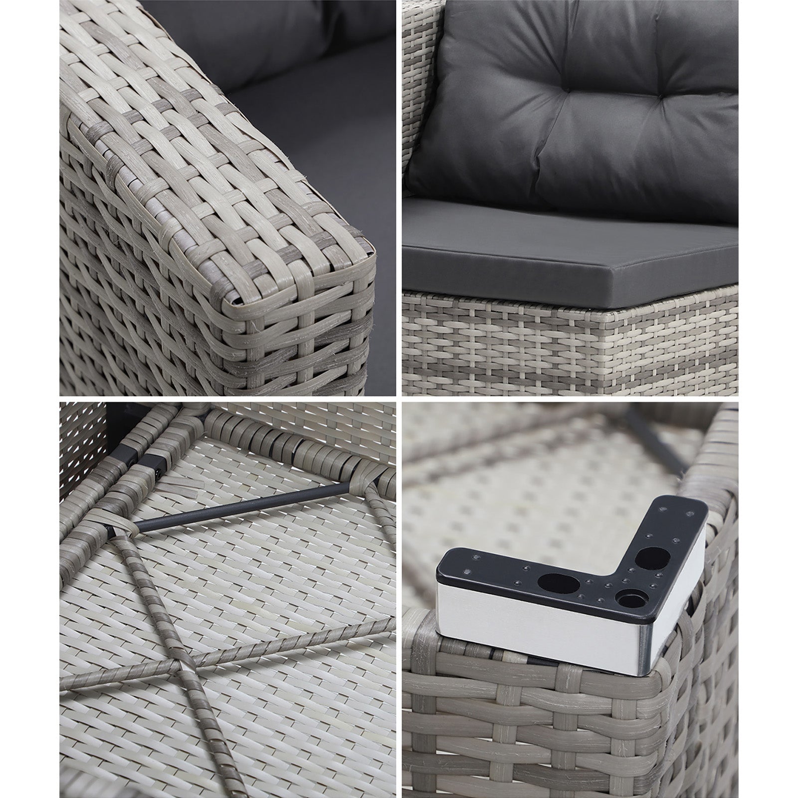 Livsip 6 Seater Outdoor Lounge Furniture Wicker Set Sofa Rattan Table Setting - Sunyee