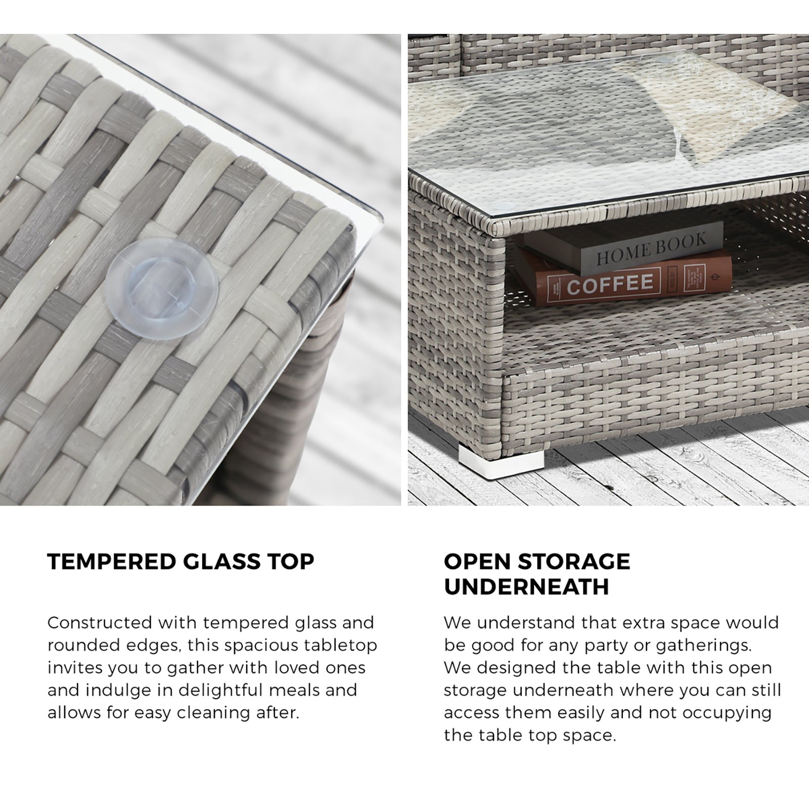 Livsip 6 Seater Outdoor Lounge Furniture Wicker Set Sofa Rattan Table Setting - Sunyee