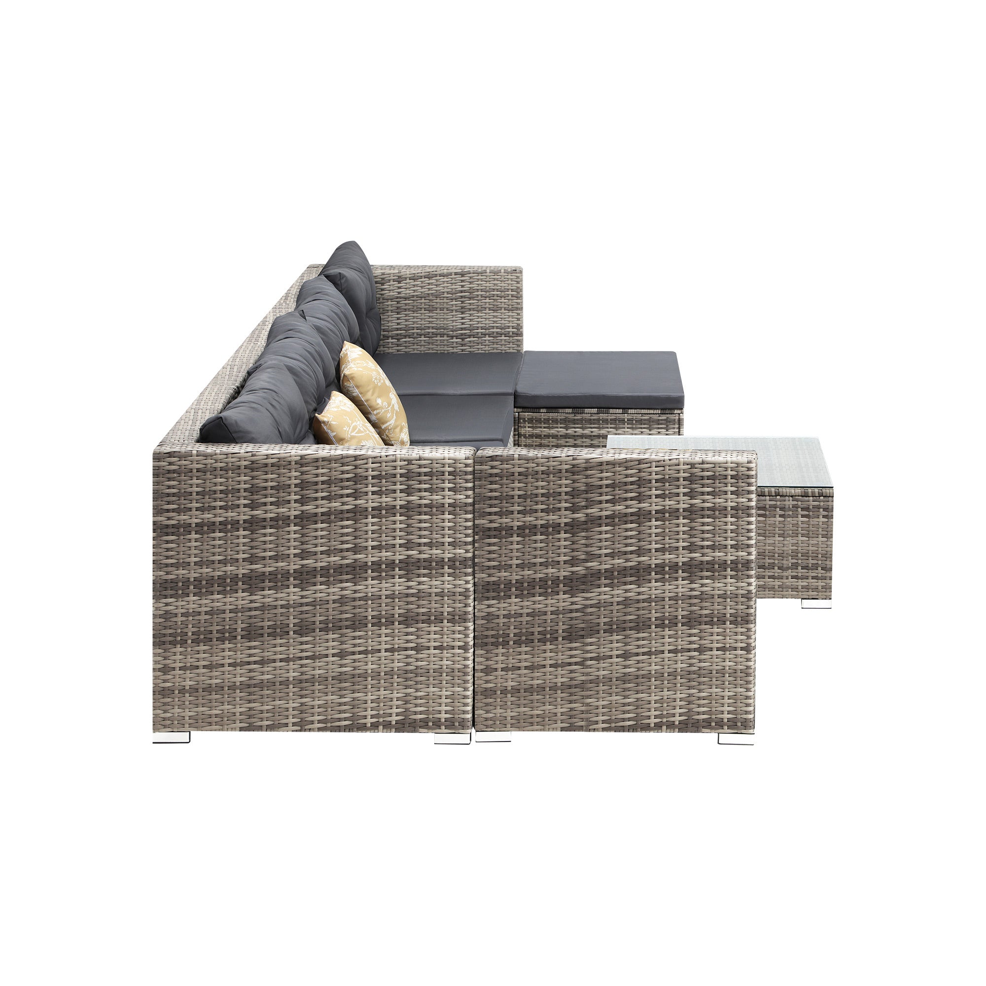 Livsip 6 Seater Outdoor Lounge Furniture Wicker Set Sofa Rattan Table Setting - Sunyee