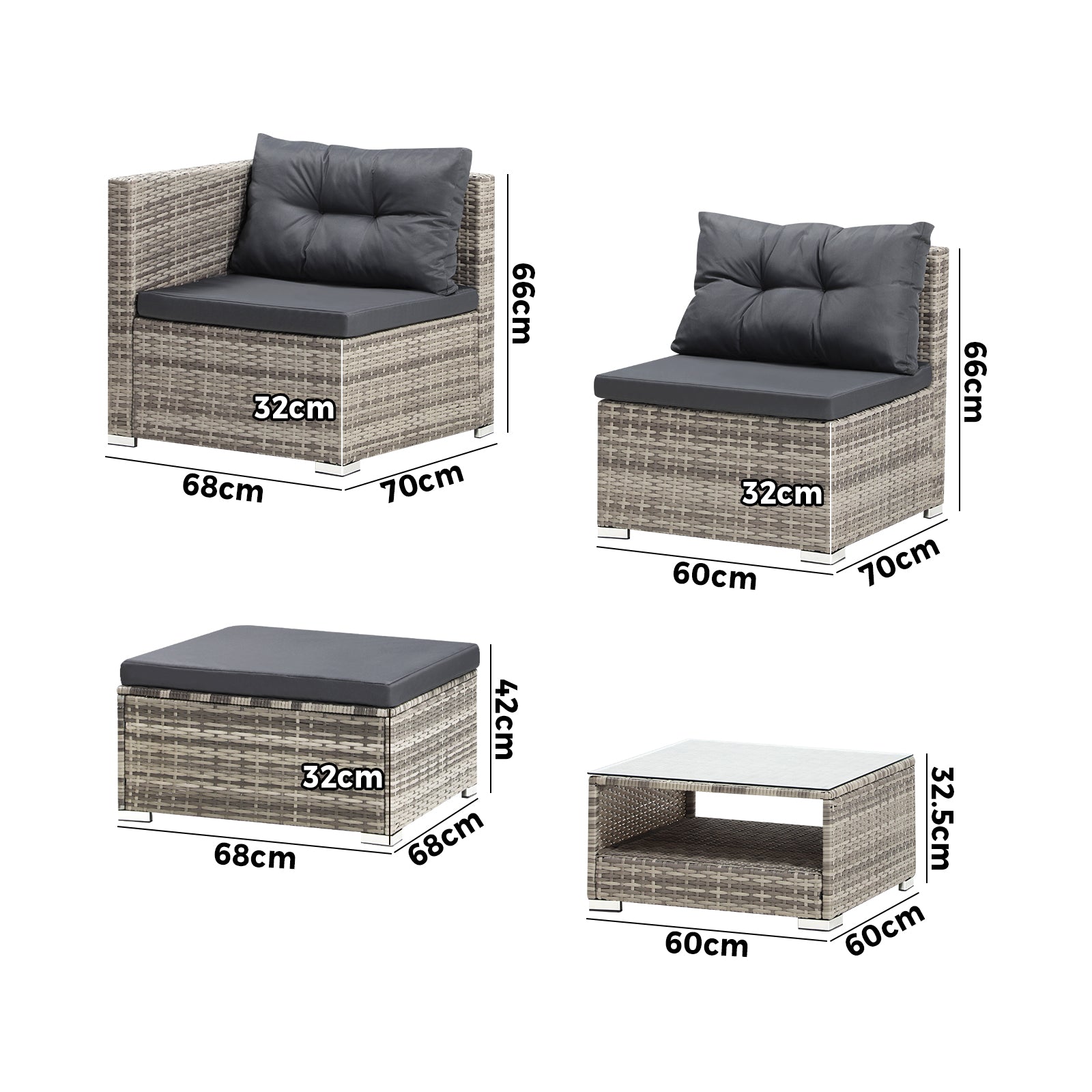 Livsip 6 Seater Outdoor Lounge Furniture Wicker Set Sofa Rattan Table Setting - Sunyee