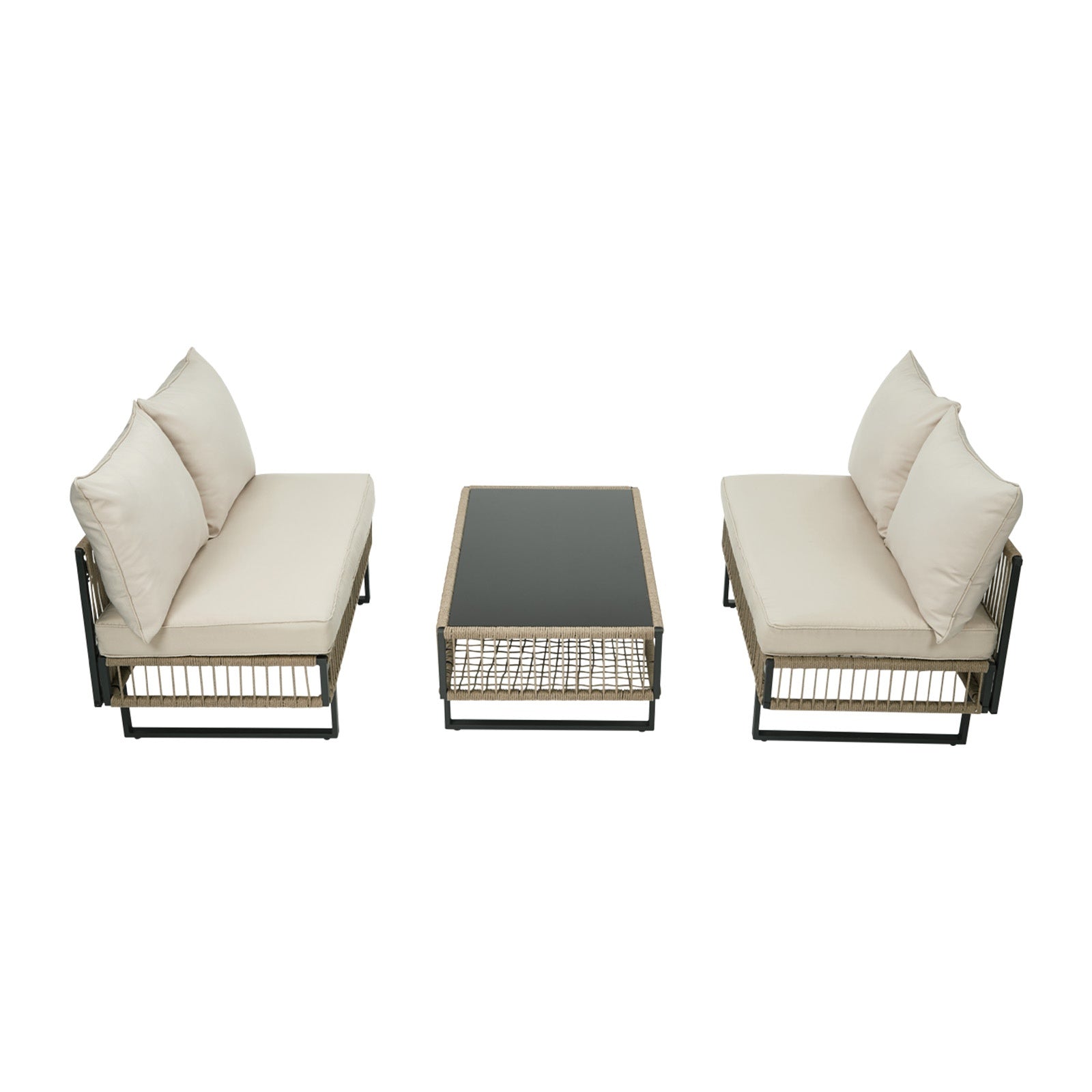 Livsip 4 Seater Outdoor Sofa Set Modular Lounge Setting Table Chair Furniture