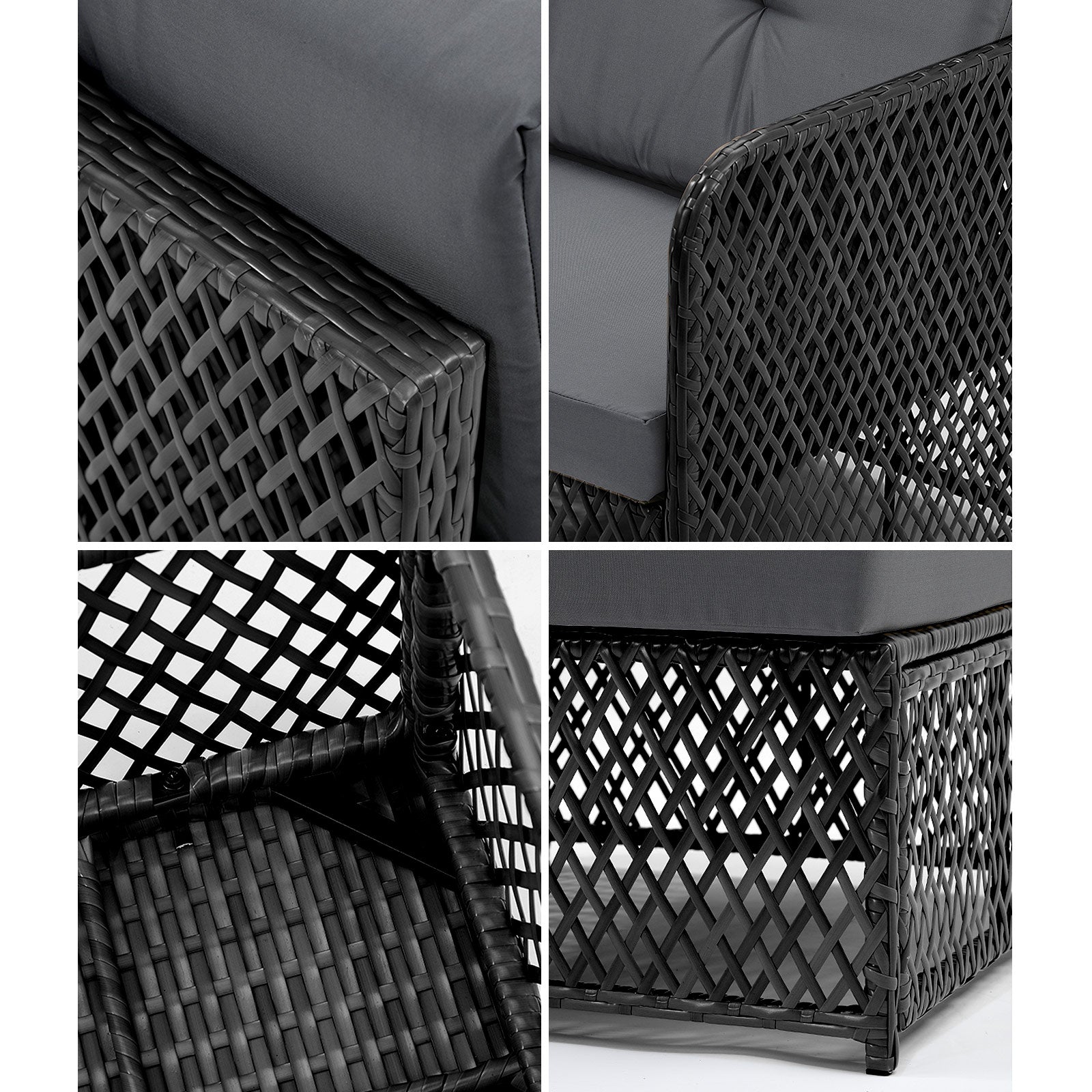 Livsip Outdoor Sofa Set 6 Seater Wicker Rattan Lounge Setting Patio Furniture - Sunyee