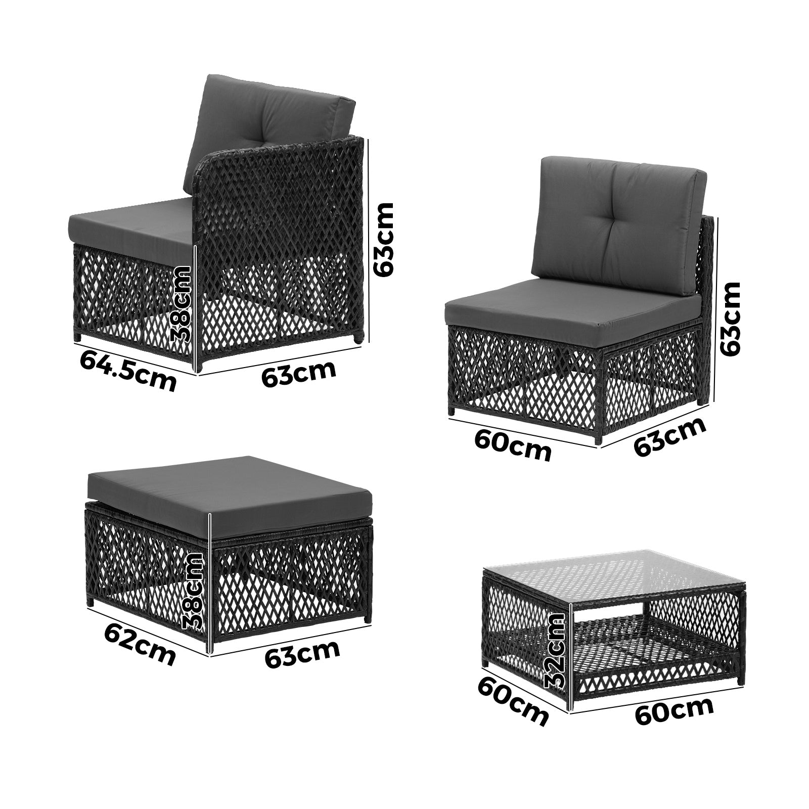 Livsip Outdoor Sofa Set 6 Seater Wicker Rattan Lounge Setting Patio Furniture - Sunyee