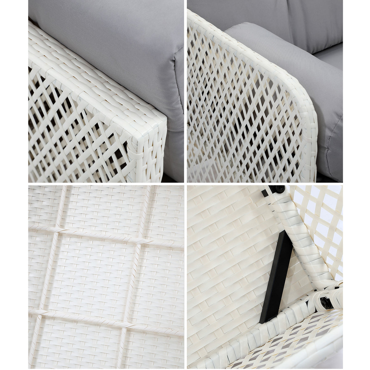 Livsip Outdoor Furniture Sofa Set 5PCS Wicker Lounge Setting Table Chairs Garden - Sunyee