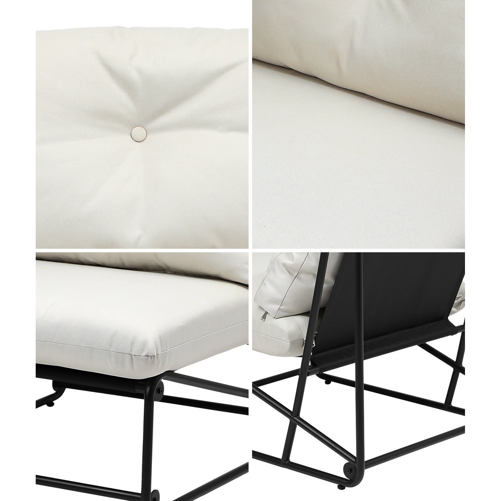 Livsip 2PCS Outdoor Dining Chairs Patio Furniture Sofa Lounge Chair Garden Beige - Sunyee