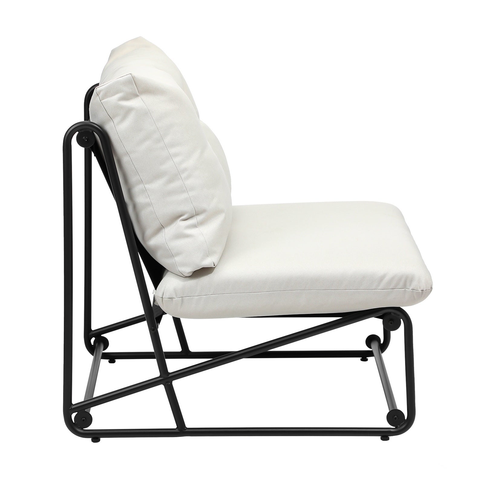 Livsip 2PCS Outdoor Dining Chairs Patio Furniture Sofa Lounge Chair Garden Beige - Sunyee