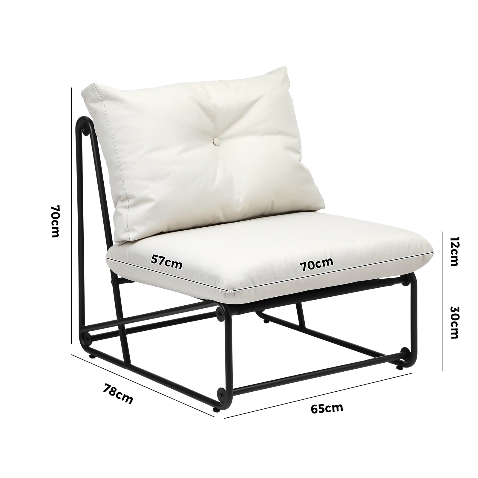 Livsip 2PCS Outdoor Dining Chairs Patio Furniture Sofa Lounge Chair Garden Beige - Sunyee