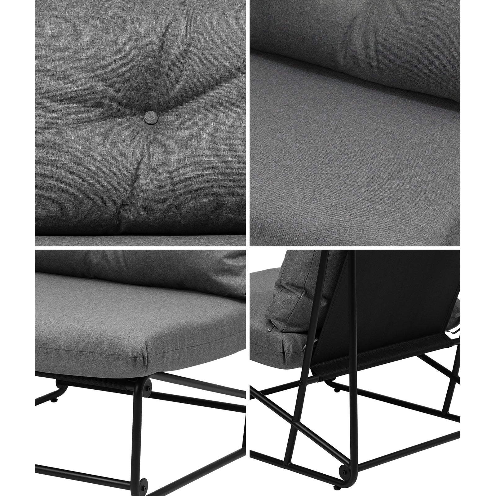 Livsip 2PCS Outdoor Dining Chairs Patio Furniture Sofa Lounge Chair Garden Grey - Sunyee