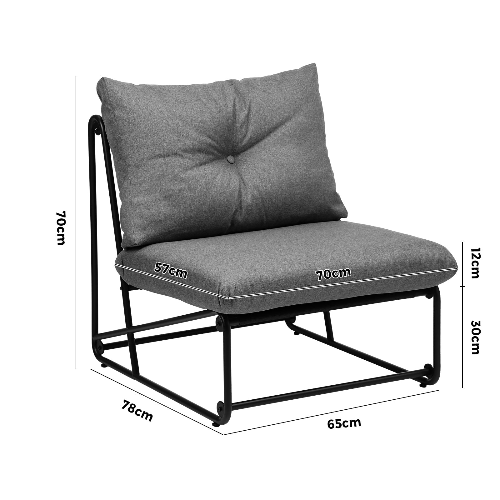 Livsip 2PCS Outdoor Dining Chairs Patio Furniture Sofa Lounge Chair Garden Grey - Sunyee