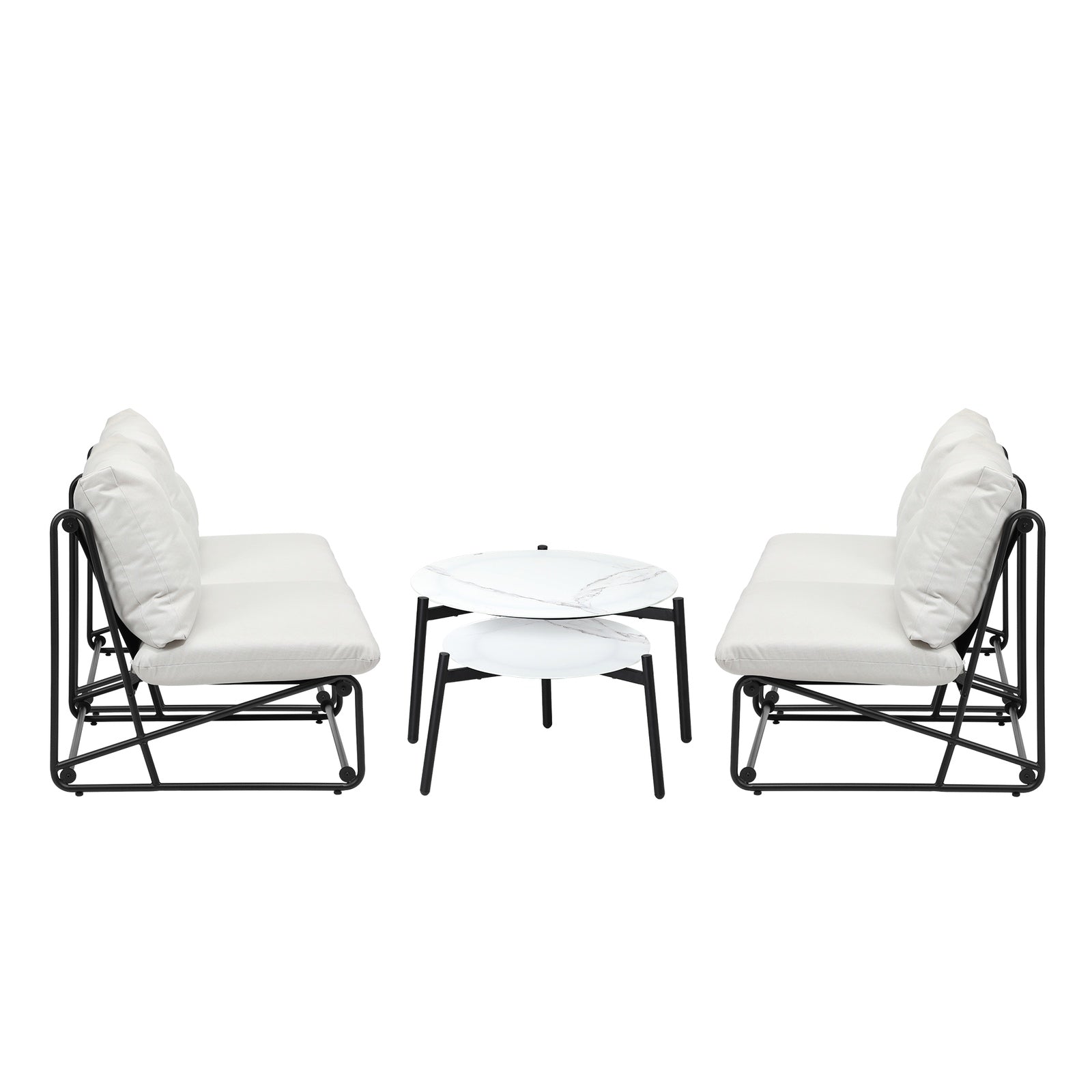 Livsip Outdoor Sofa Set 6 PCS Lounge Setting Table Chairs Patio Furniture Beige - Sunyee