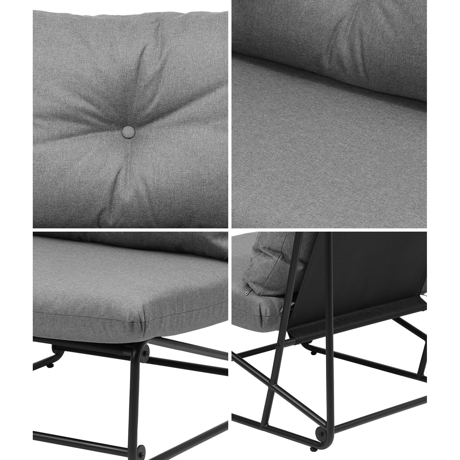 Livsip Outdoor Furniture Sofa Set 8 Piece Patio Lounge Setting Table Chairs Grey - Sunyee