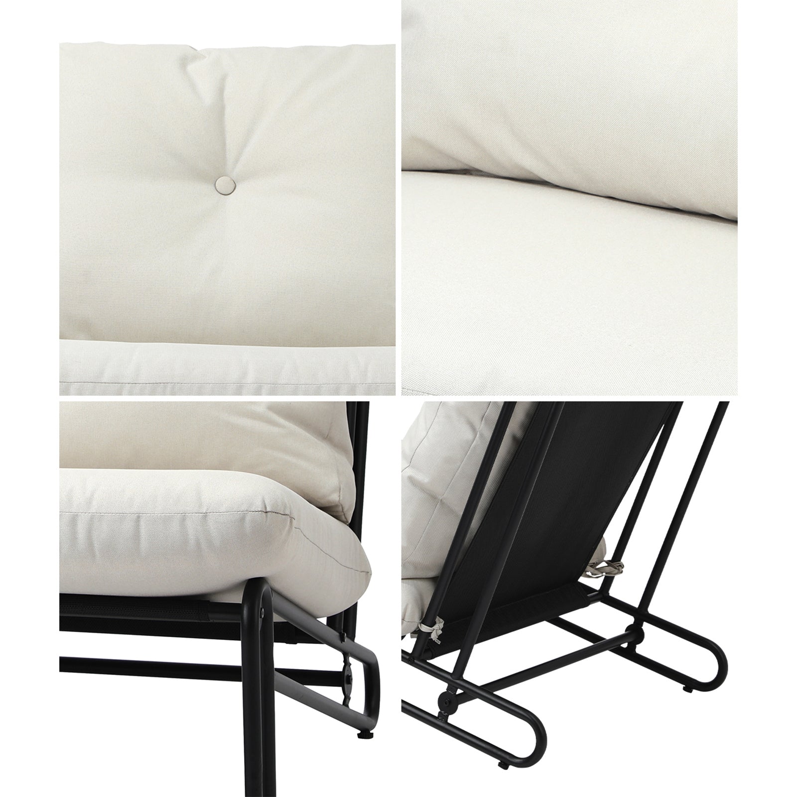 Livsip 2PC Outdoor Lounge Chairs Patio Furniture Garden Sofa with Cushions Beige - Sunyee