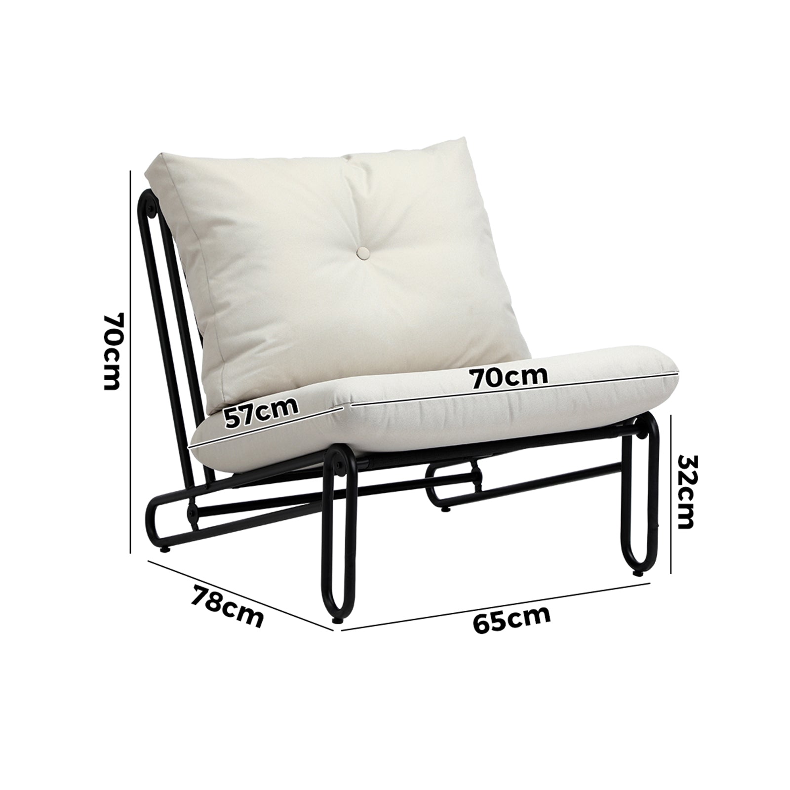 Livsip 2PC Outdoor Lounge Chairs Patio Furniture Garden Sofa with Cushions Beige - Sunyee