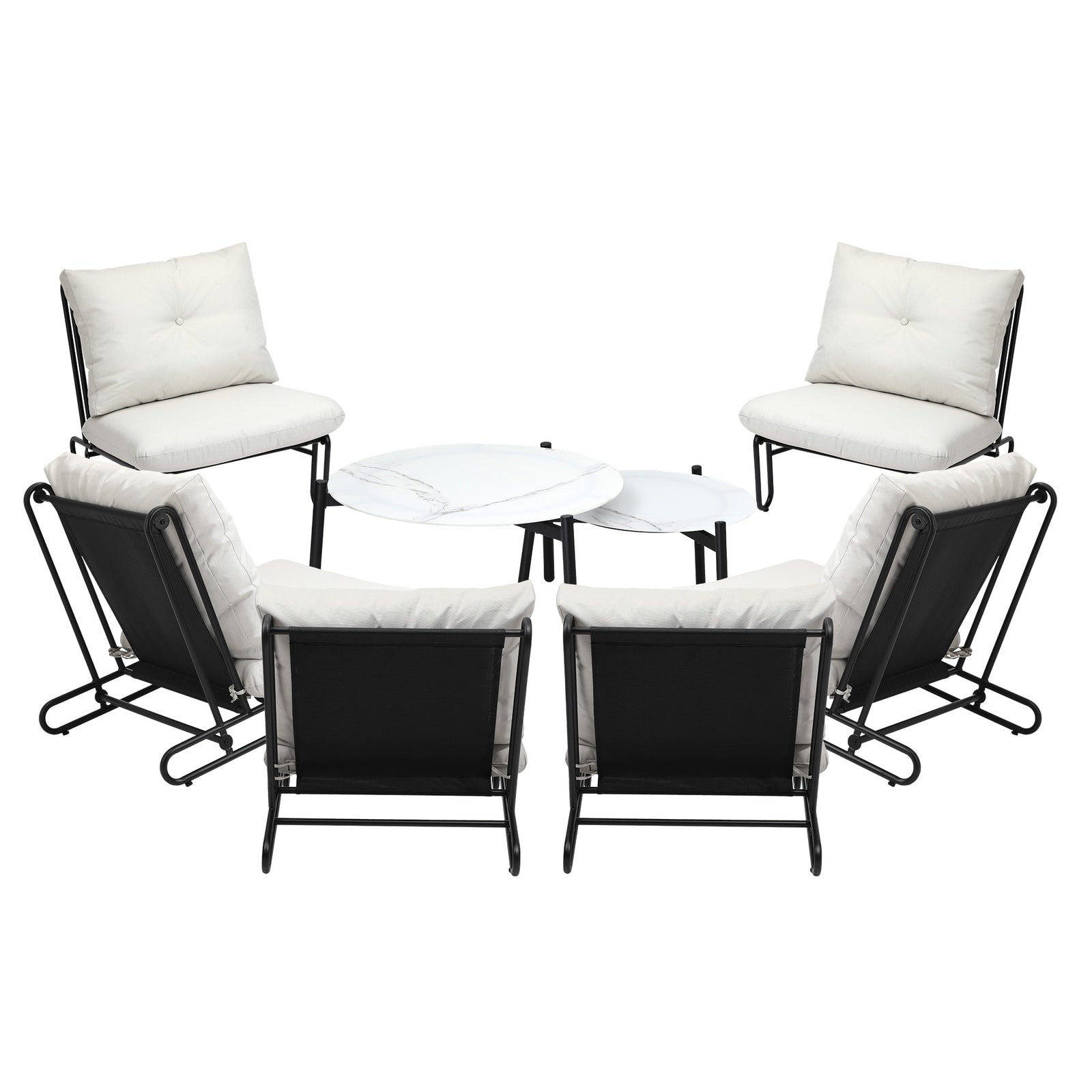 Livsip Outdoor Sofa Set 8 Piece Garden Patio Lounge Setting Table Chairs Beige - Sunyee