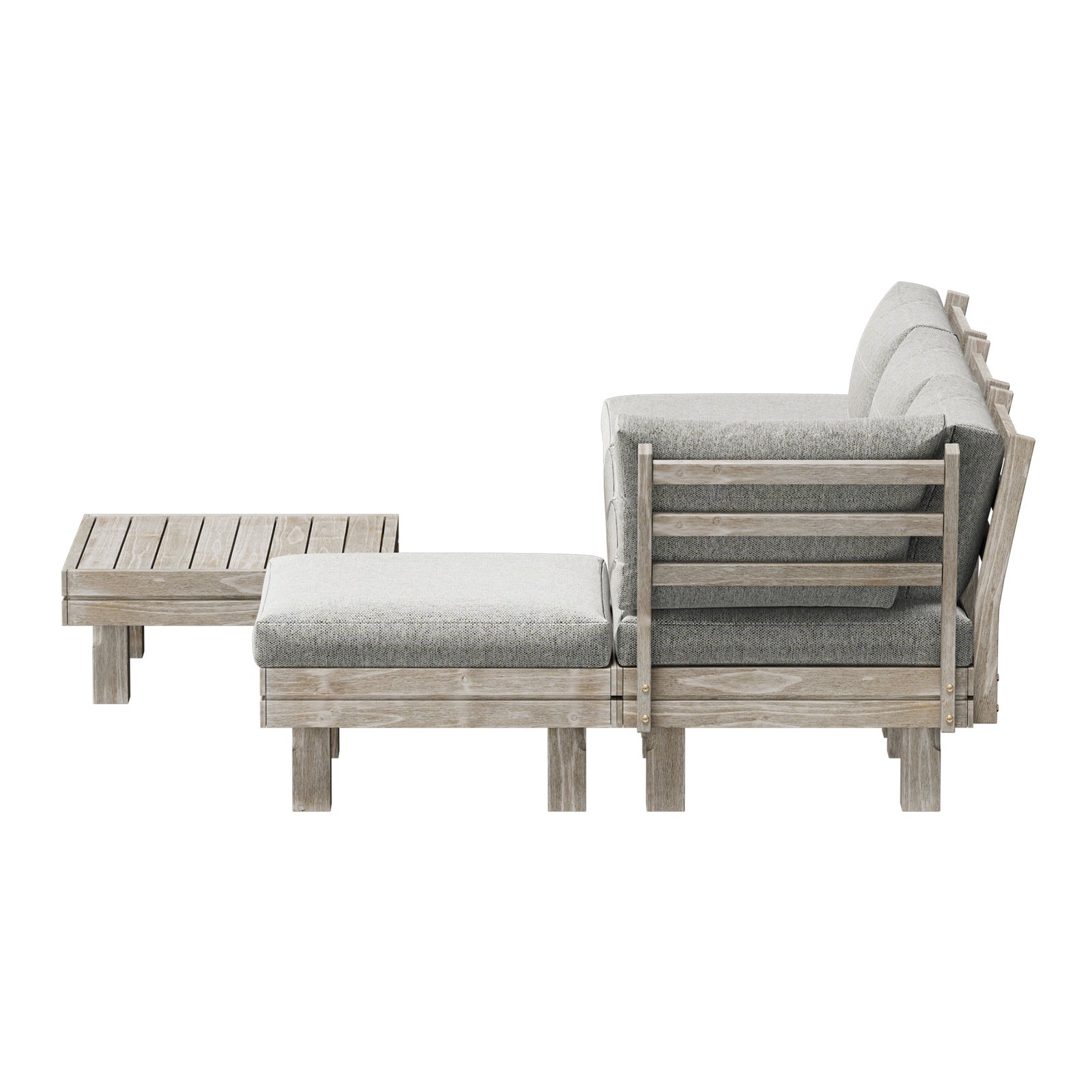 Livsip 6 Piece Outdoor Furniture Sofa Set Wooden Lounge Setting Chair Table - Sunyee