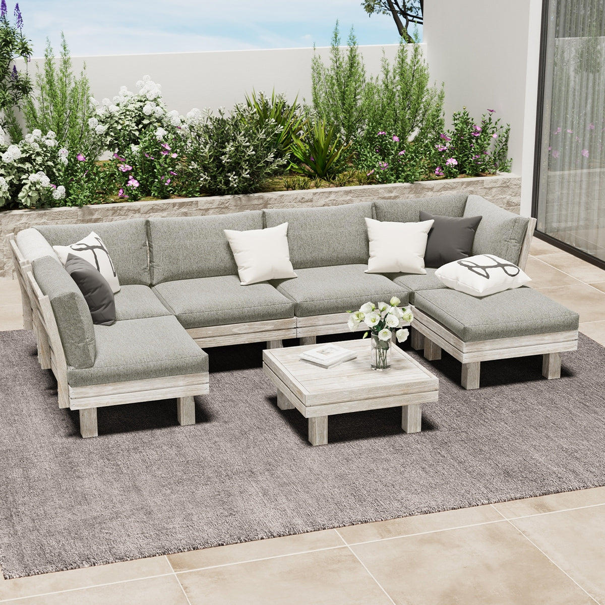 Livsip 7PCS Outdoor Furniture Sofa Set Lounge Setting Garden Patio Furniture