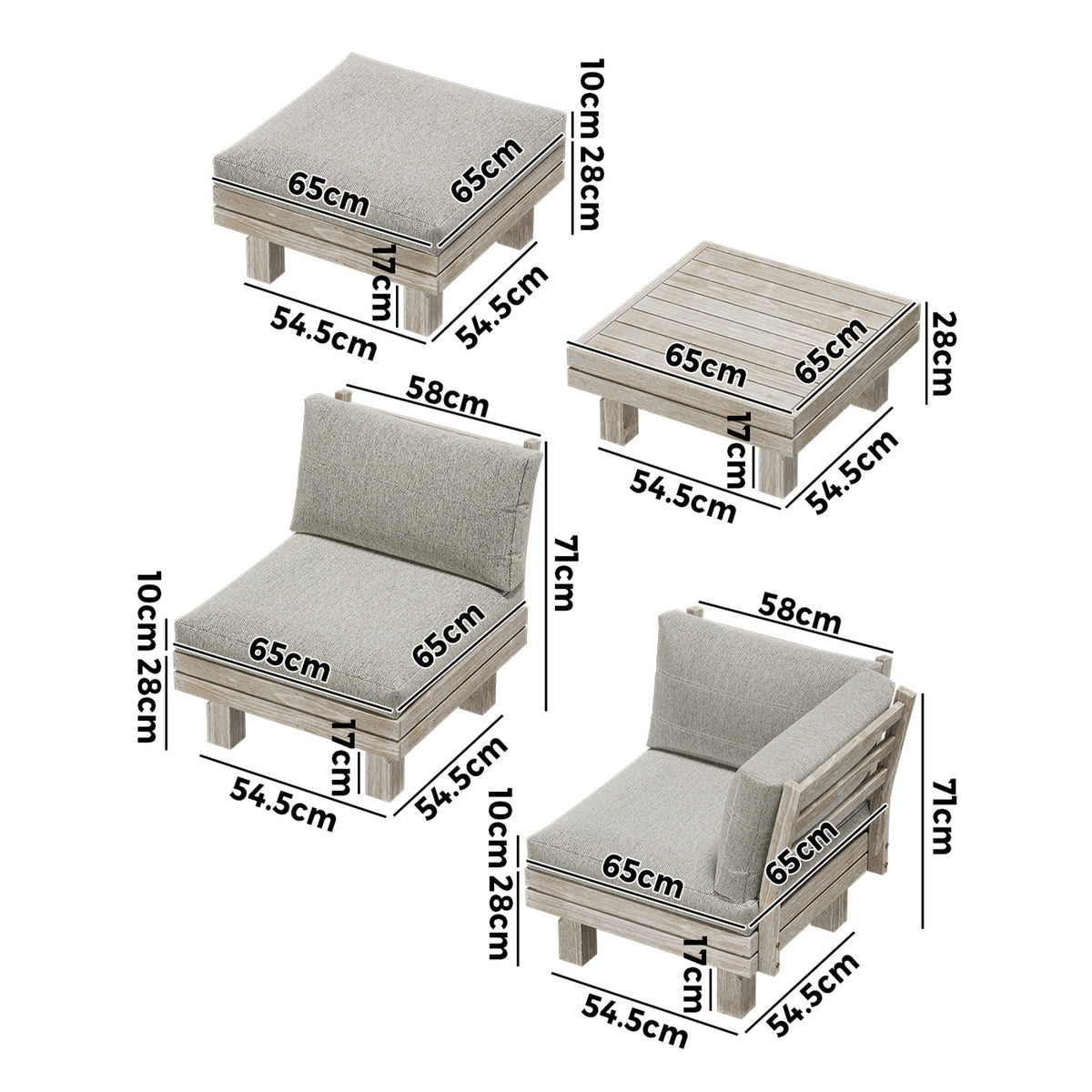 Livsip 7PCS Outdoor Furniture Sofa Set Lounge Setting Garden Patio Furniture