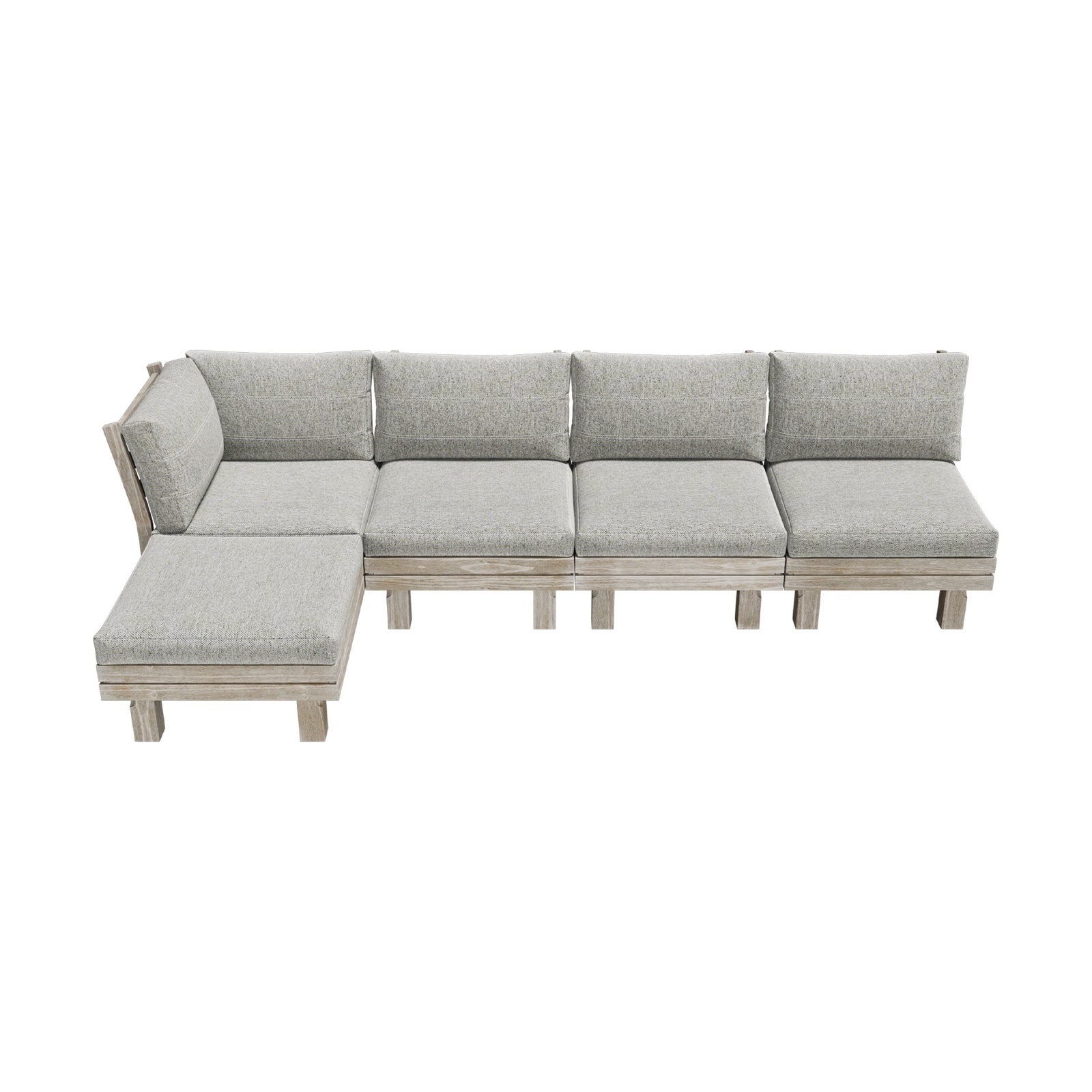Livsip 5PCS Outdoor Furniture Sofa Set Wooden Lounge Setting Patio Furniture - Sunyee