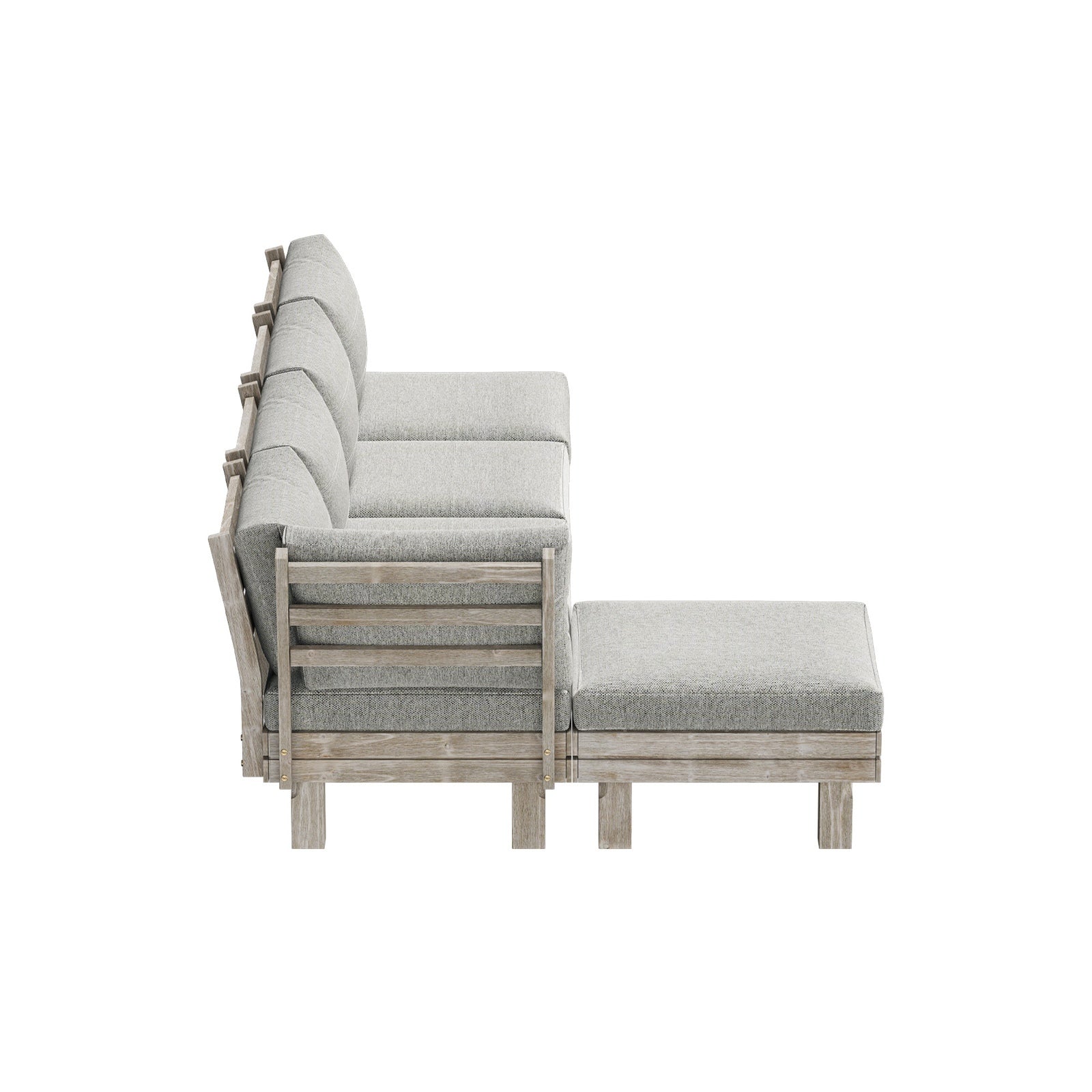 Livsip 5PCS Outdoor Furniture Sofa Set Wooden Lounge Setting Patio Furniture - Sunyee
