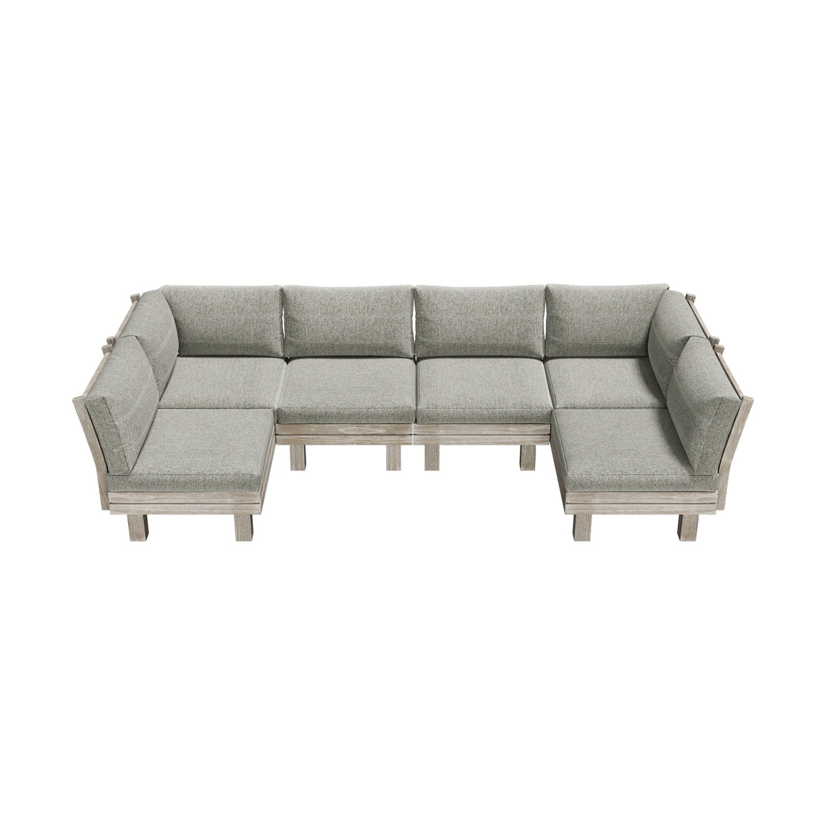Livsip 6 Seater Outdoor Sofa Set Wooden Modular Lounge Setting Patio Furniture