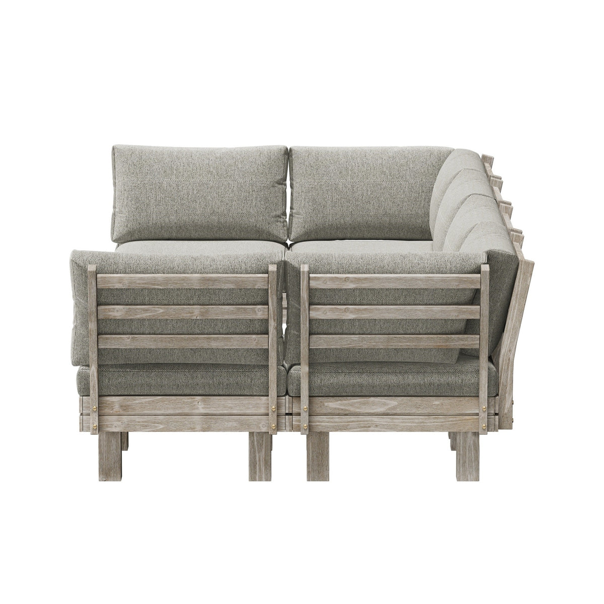 Livsip 6 Seater Outdoor Sofa Set Wooden Modular Lounge Setting Patio Furniture