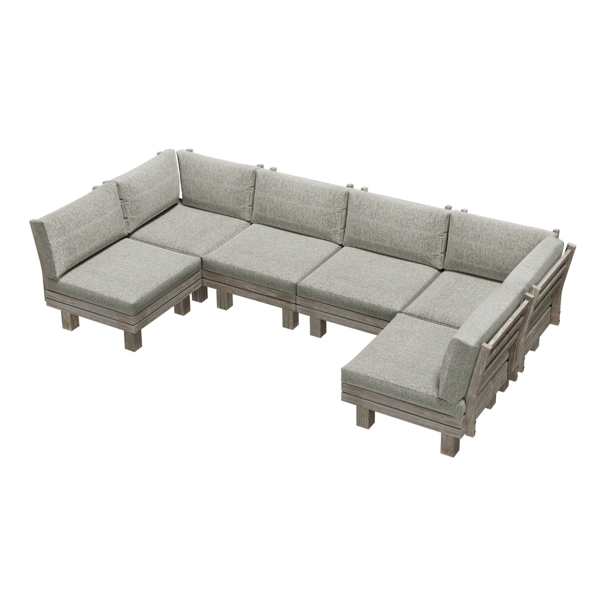 Livsip 6 Seater Outdoor Sofa Set Wooden Modular Lounge Setting Patio Furniture