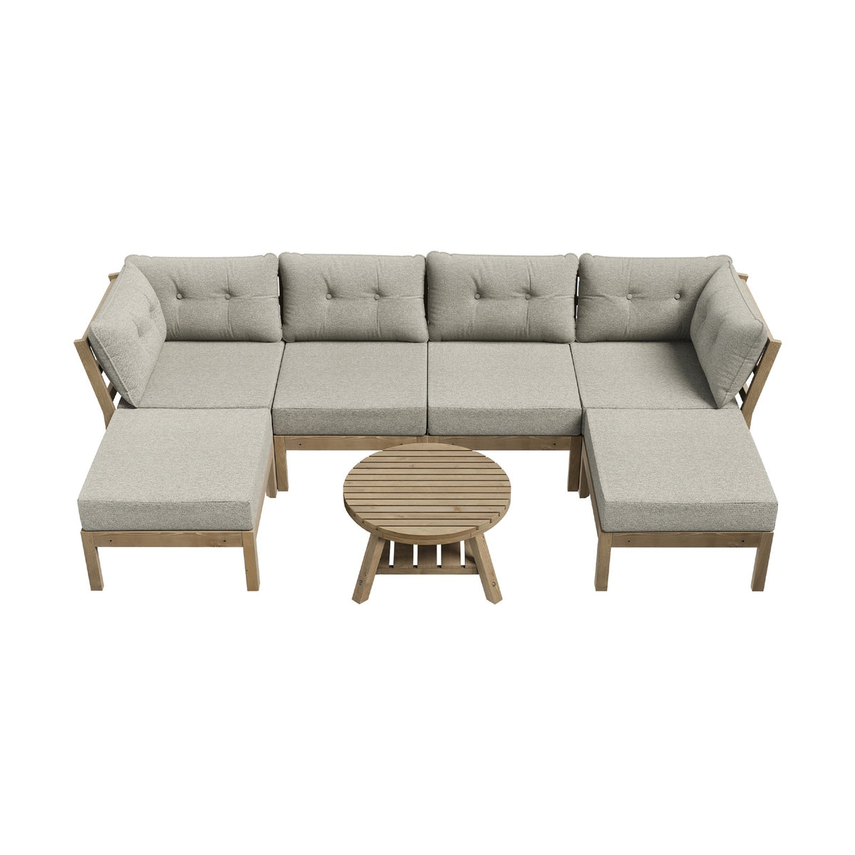 Livsip 7 Piece Outdoor Lounge Sofa Set Garden Furniture Dining Table Chairs - Sunyee