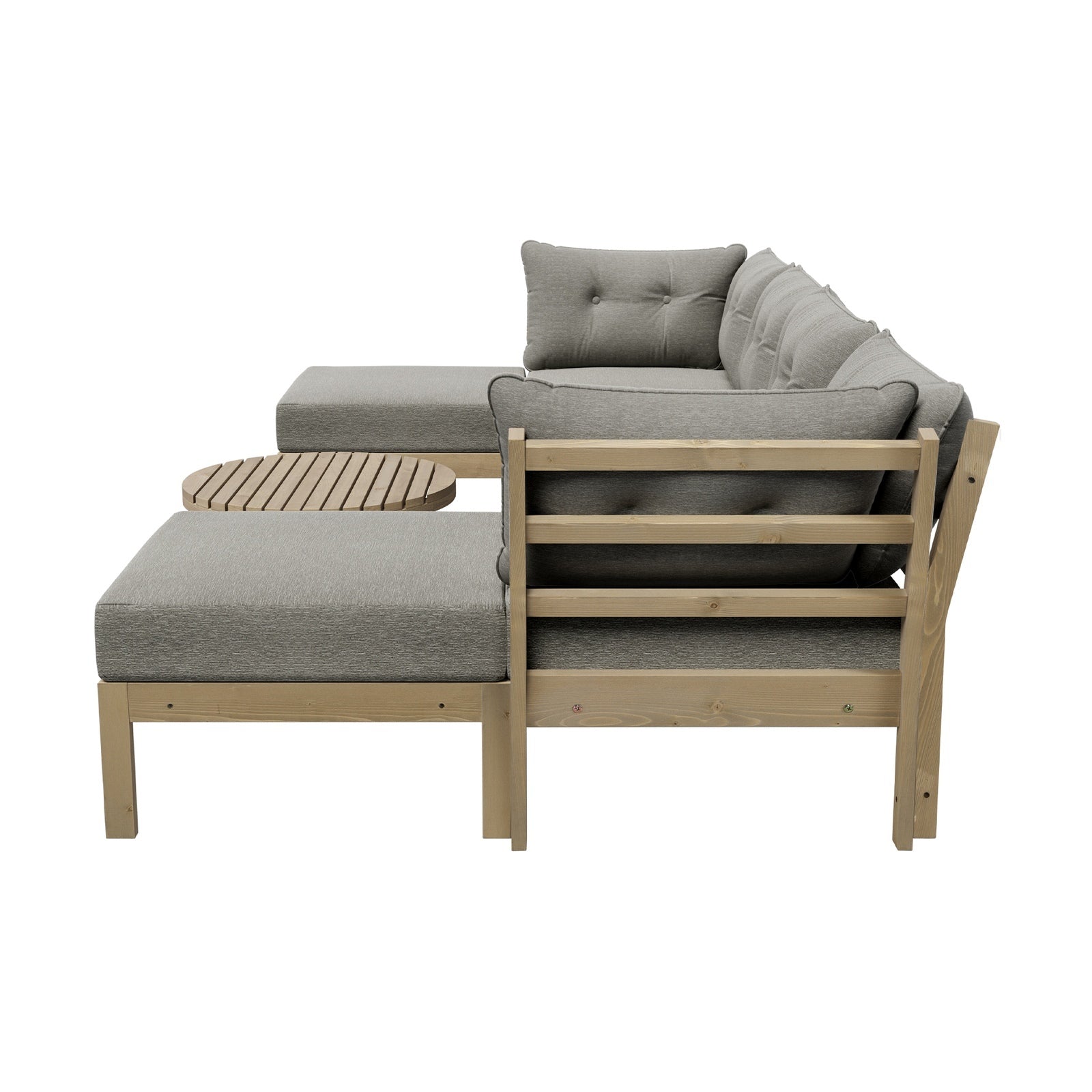 Livsip 6 Piece Outdoor Lounge Sofa Set Garden Furniture Dining Table Chairs Grey - Sunyee