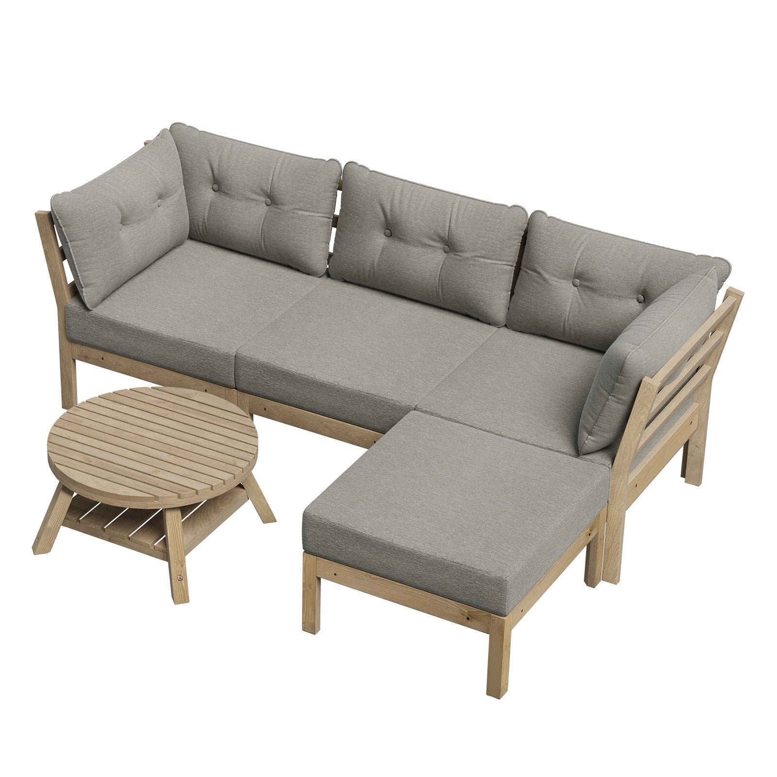 Livsip 5 Piece Outdoor Furniture Setting Garden Lounge Sofa Table Chairs Patio - Sunyee