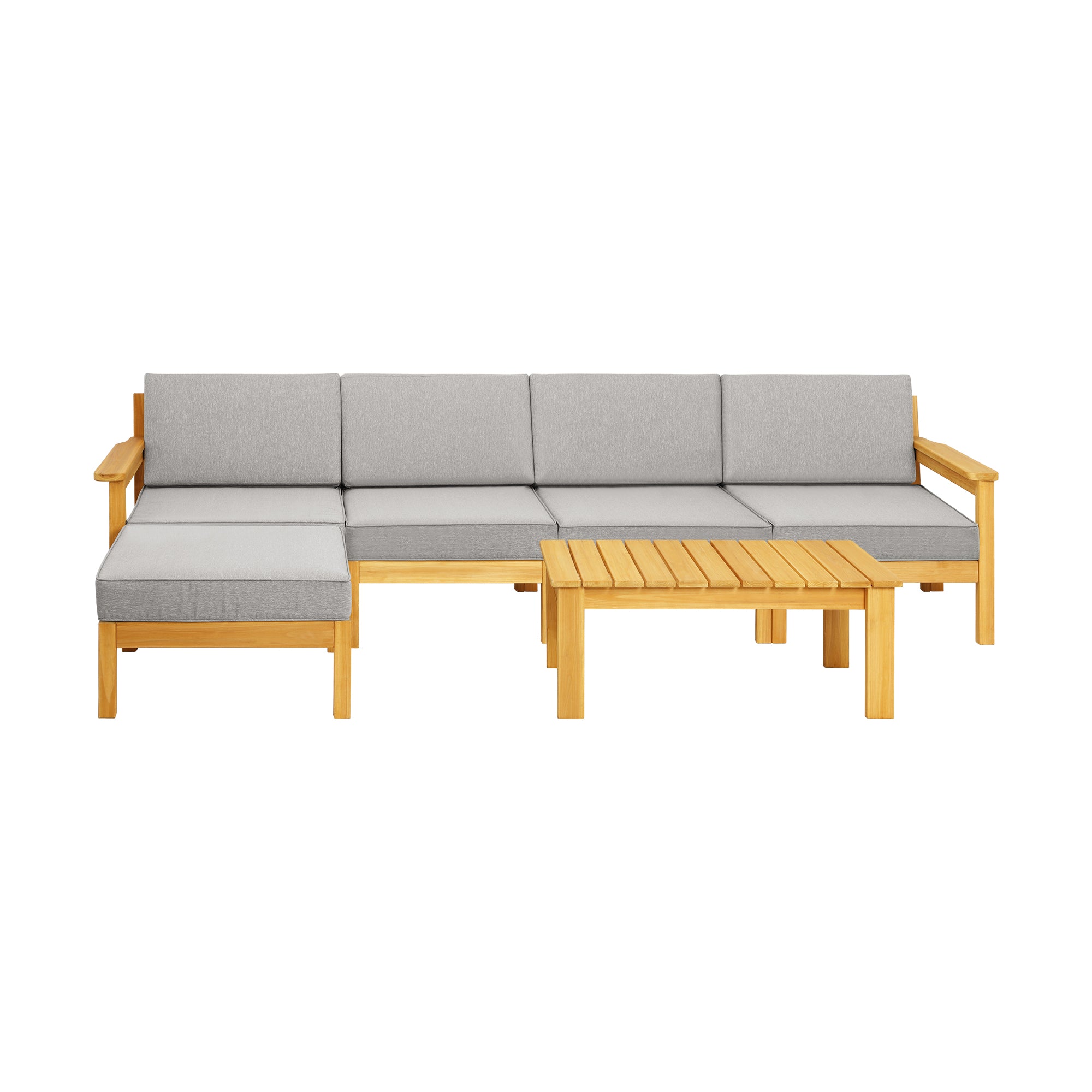 Livsip Outdoor Sofa Setting Garden Lounge Patio Furniture Dining Set 6 Piece - Sunyee